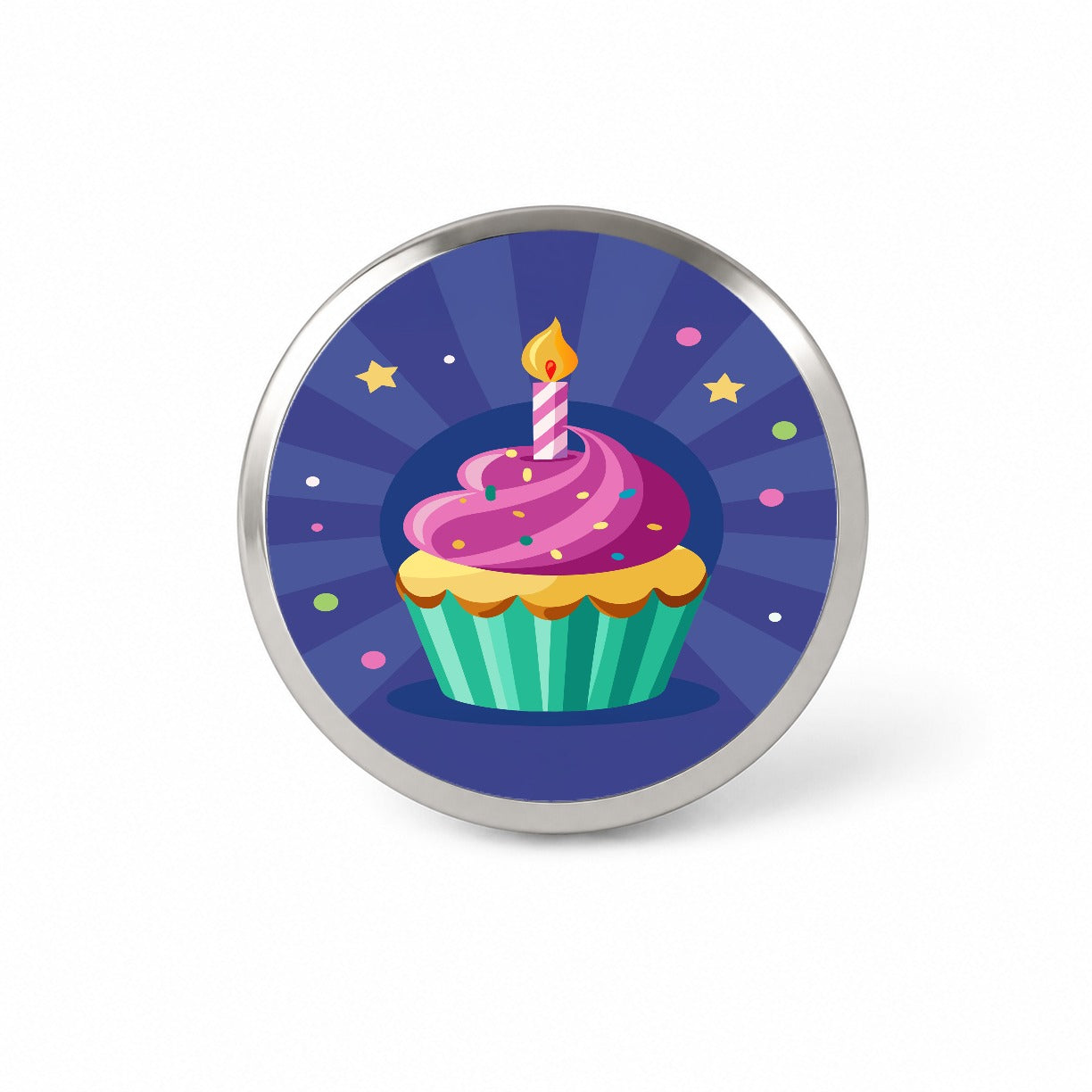 Birthday Cupcake with Candle Novelty Hat Backpack Lapel Pin