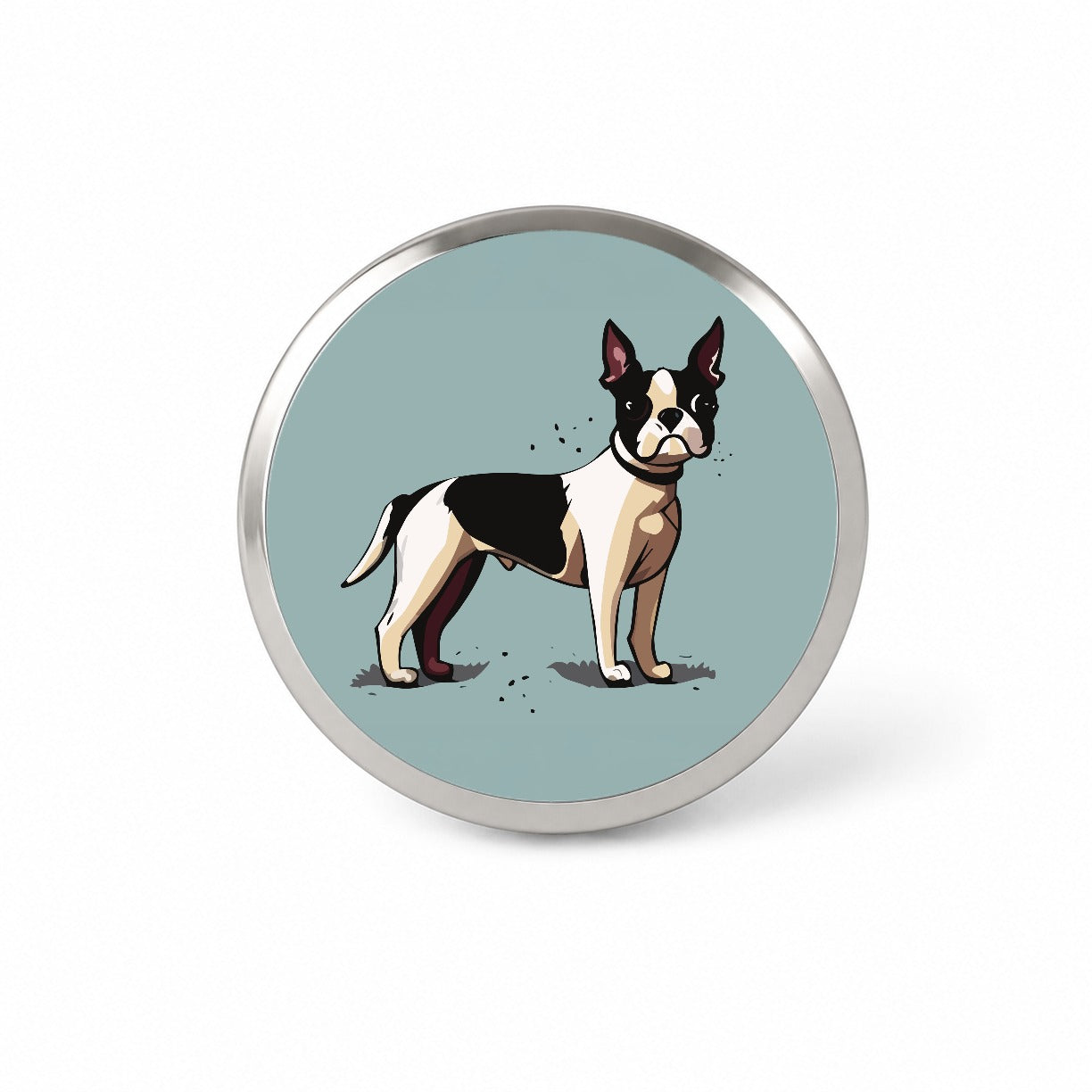 Boston Terrier Dog Standing Novelty Hat Backpack Lapel Pin