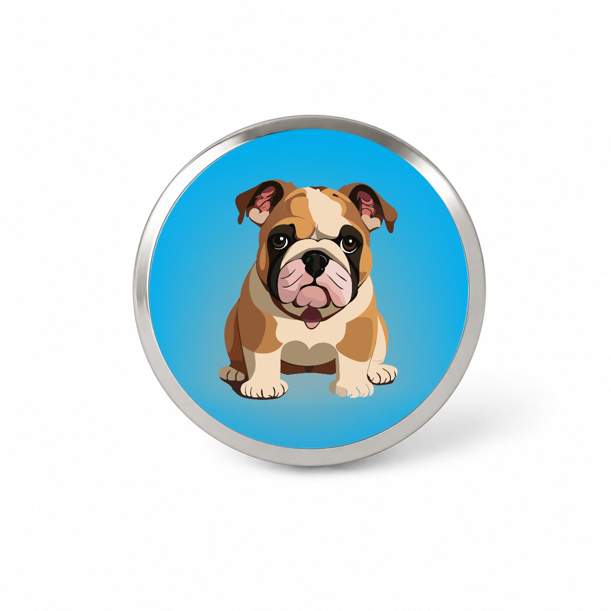 Bulldog Cute Dog Sitting Novelty Hat Backpack Lapel Pin