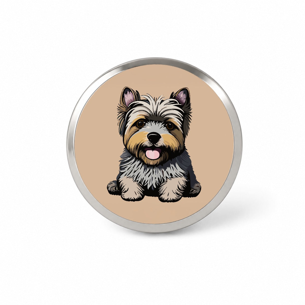 Cairn Terrier Dog Sitting Novelty Hat Backpack Lapel Pin