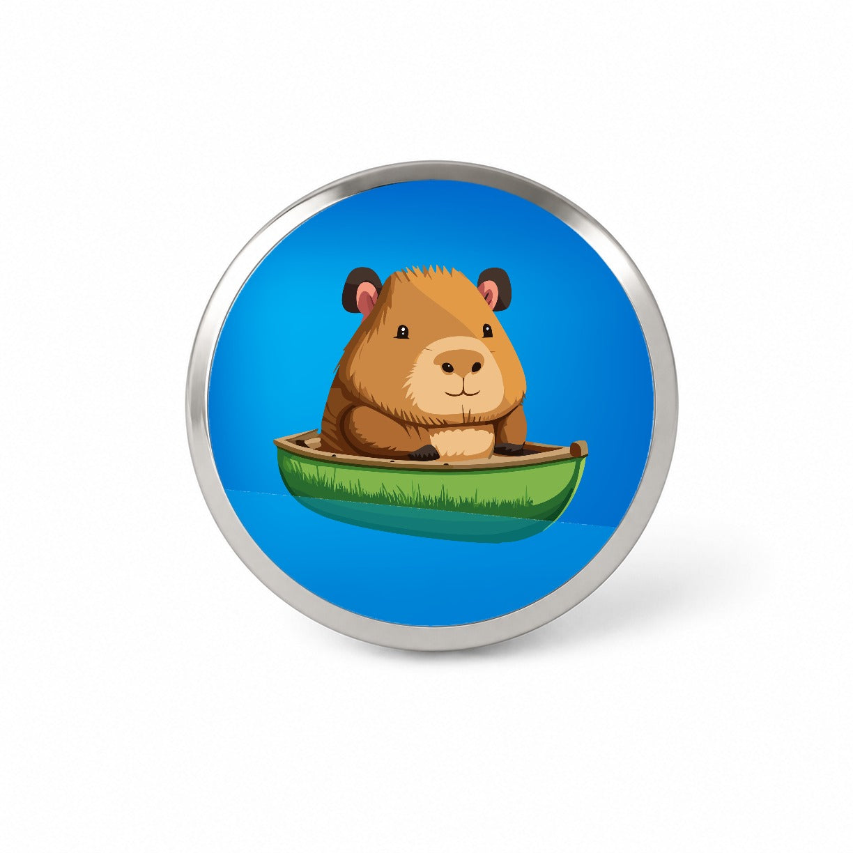 Capybara Canoeing Canoe Funny Novelty Hat Backpack Lapel Pin