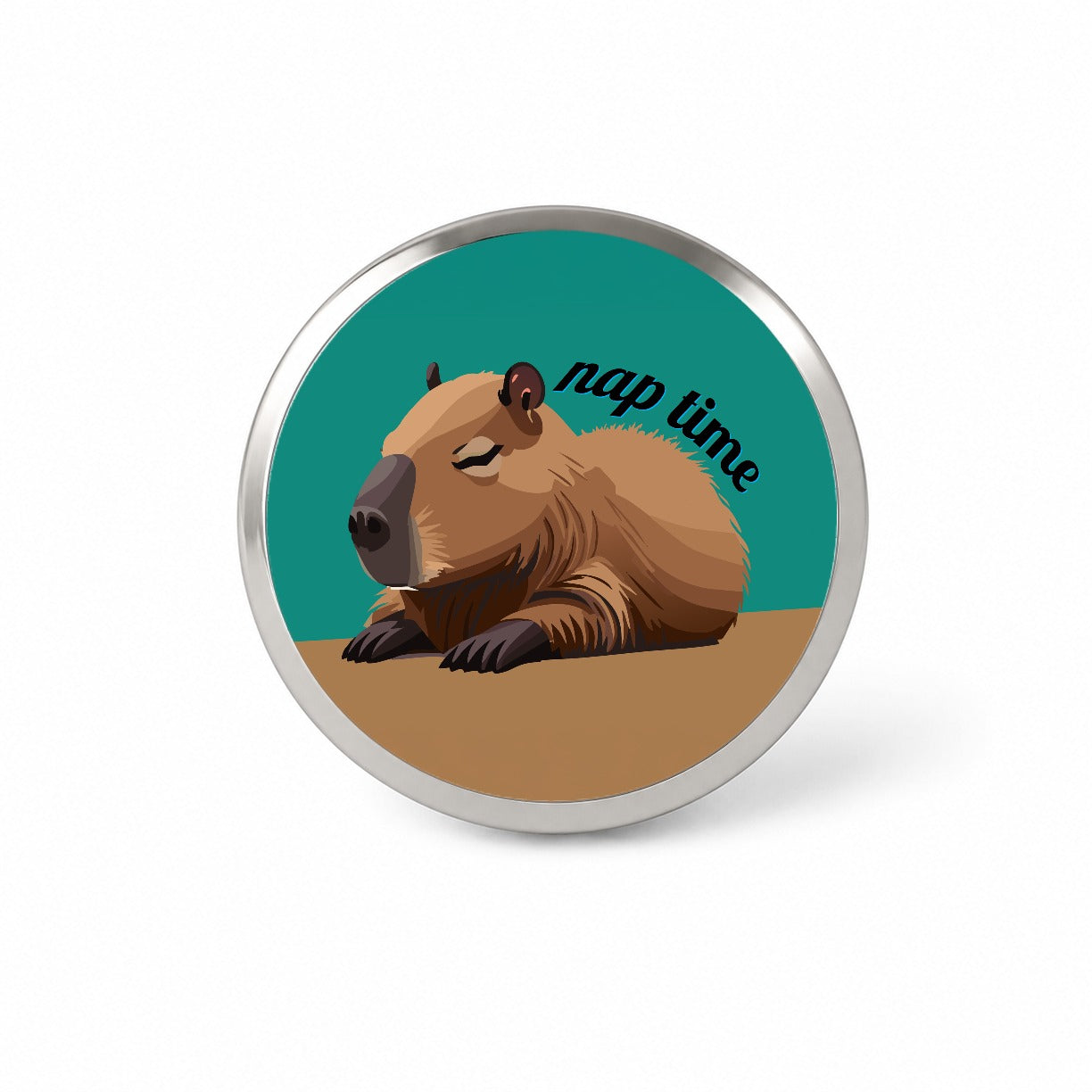Capybara Nap Time Napping Sleeping Tired Novelty Hat Backpack Lapel Pin