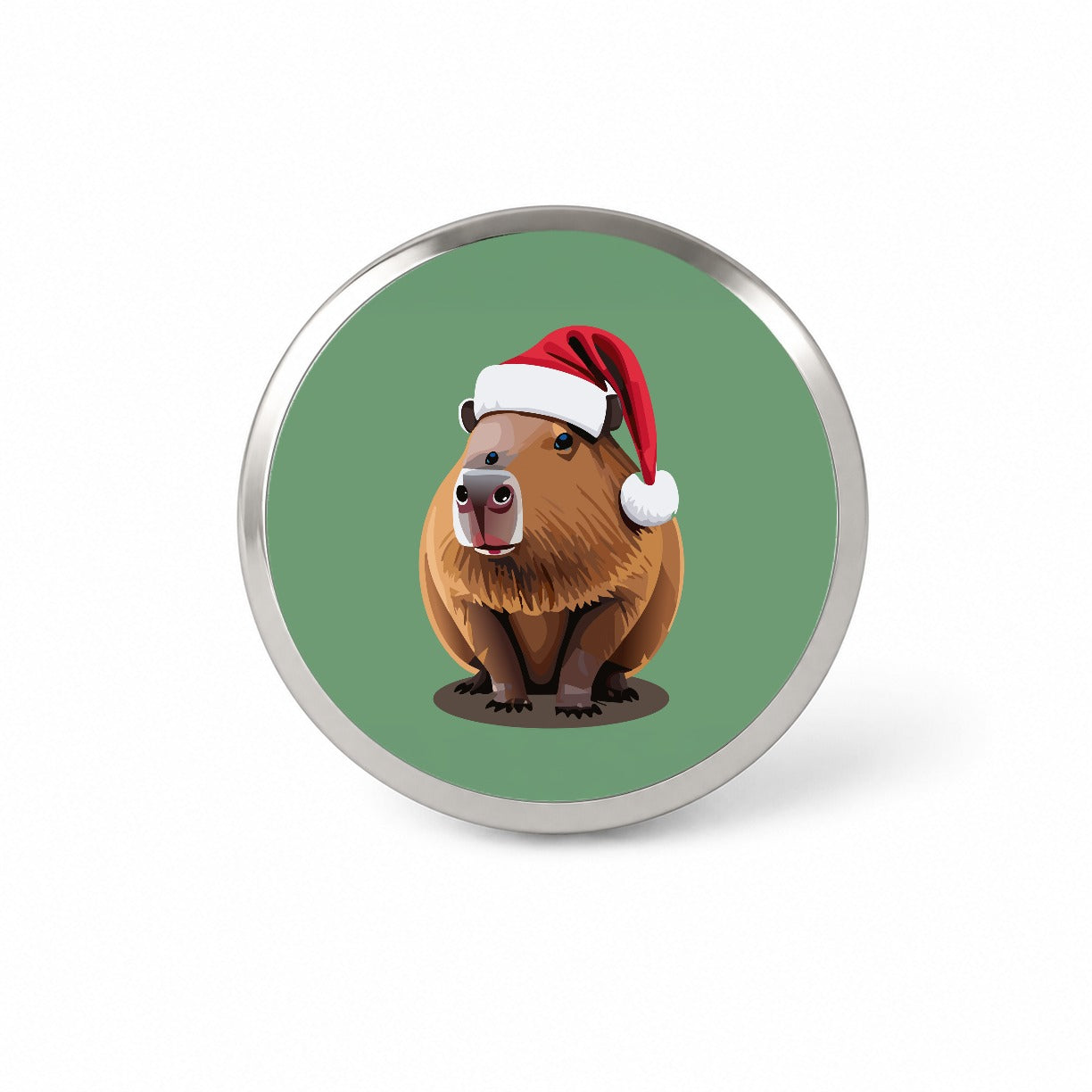 Capybara Santa Hat Christmas Novelty Hat Backpack Lapel Pin