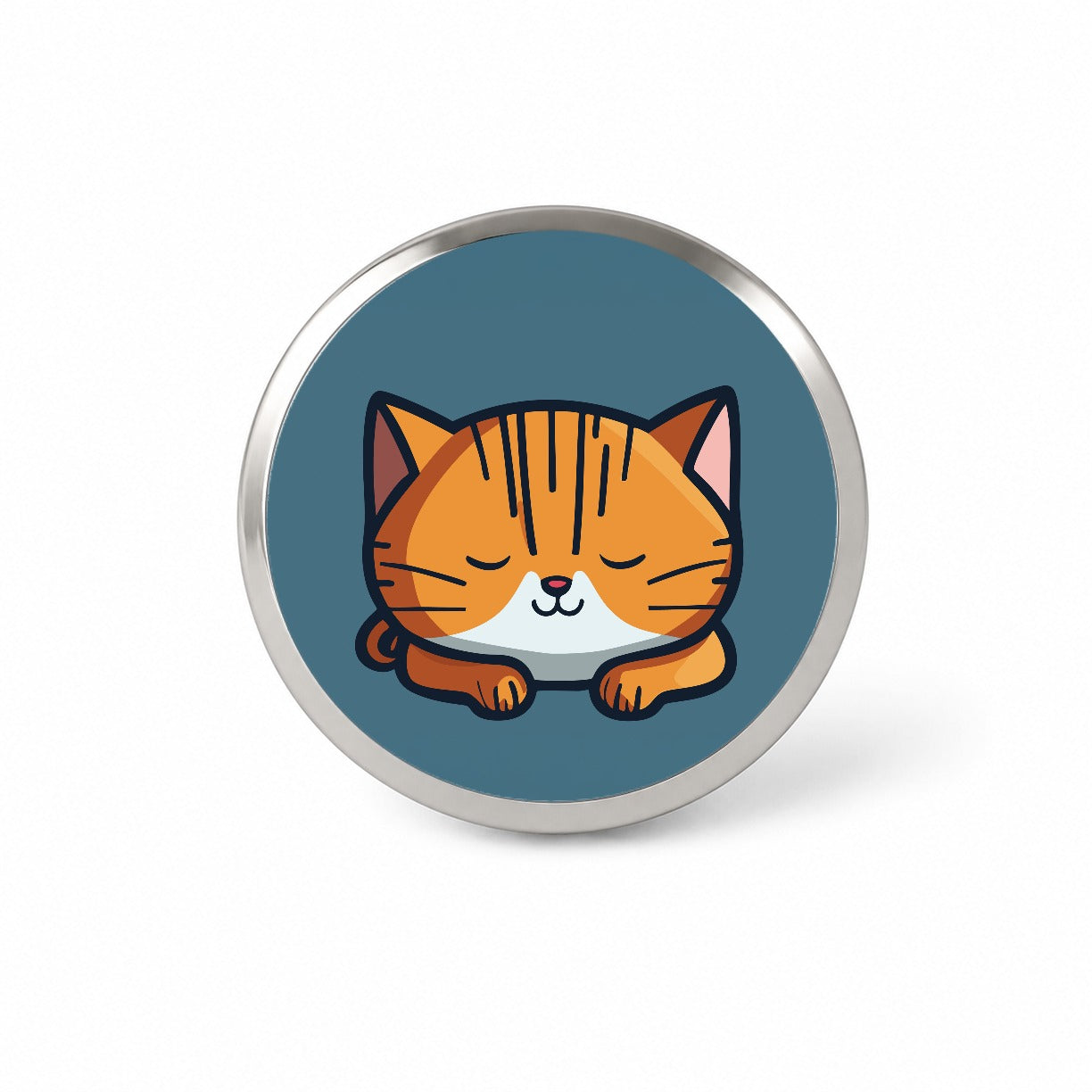 Cat Orange White Sleeping Novelty Hat Backpack Lapel Pin