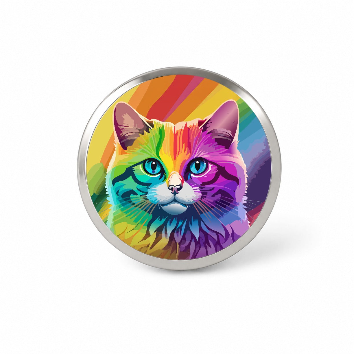 Cat Rainbow Novelty Hat Backpack Lapel Pin