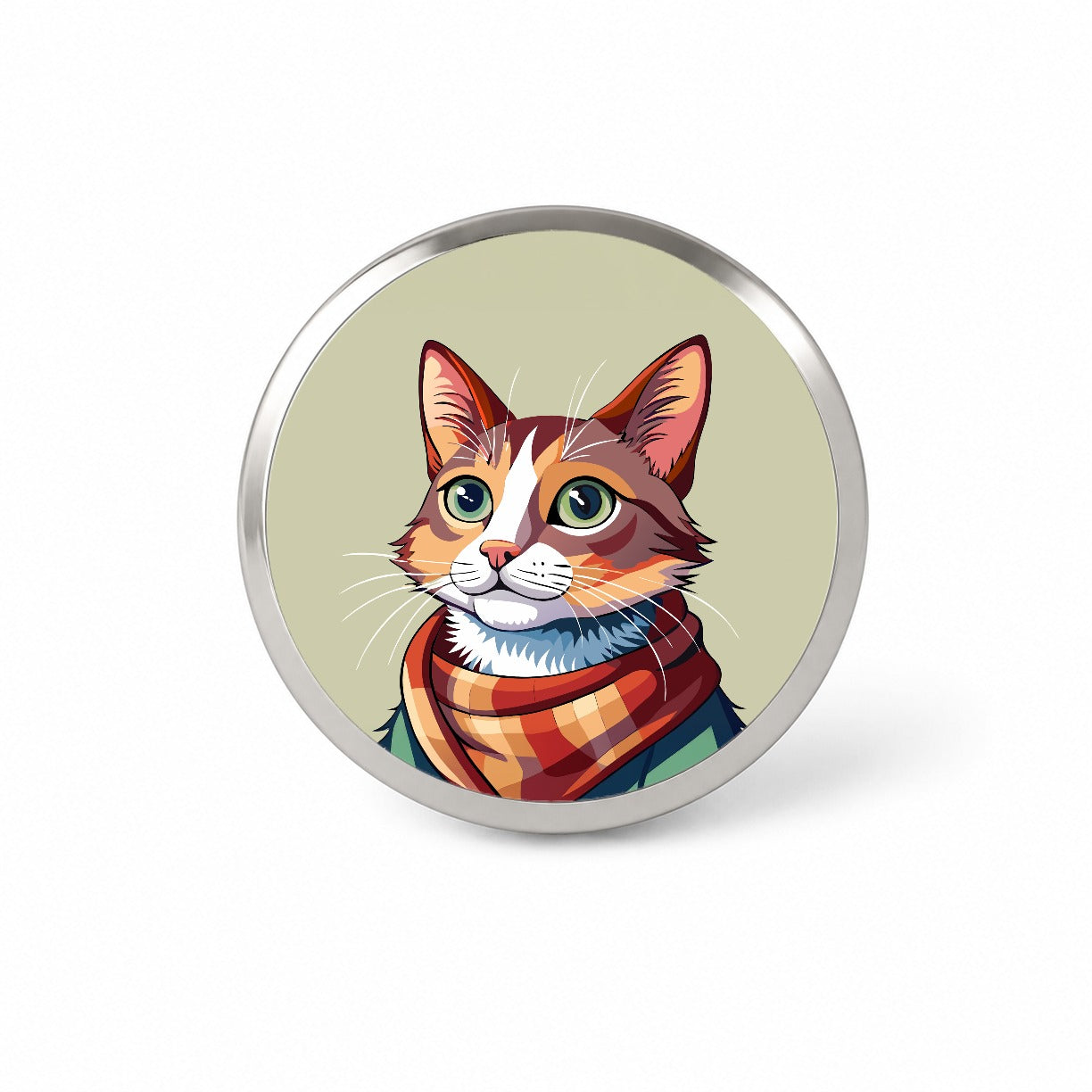 Cat Wearing Scarf Novelty Hat Backpack Lapel Pin