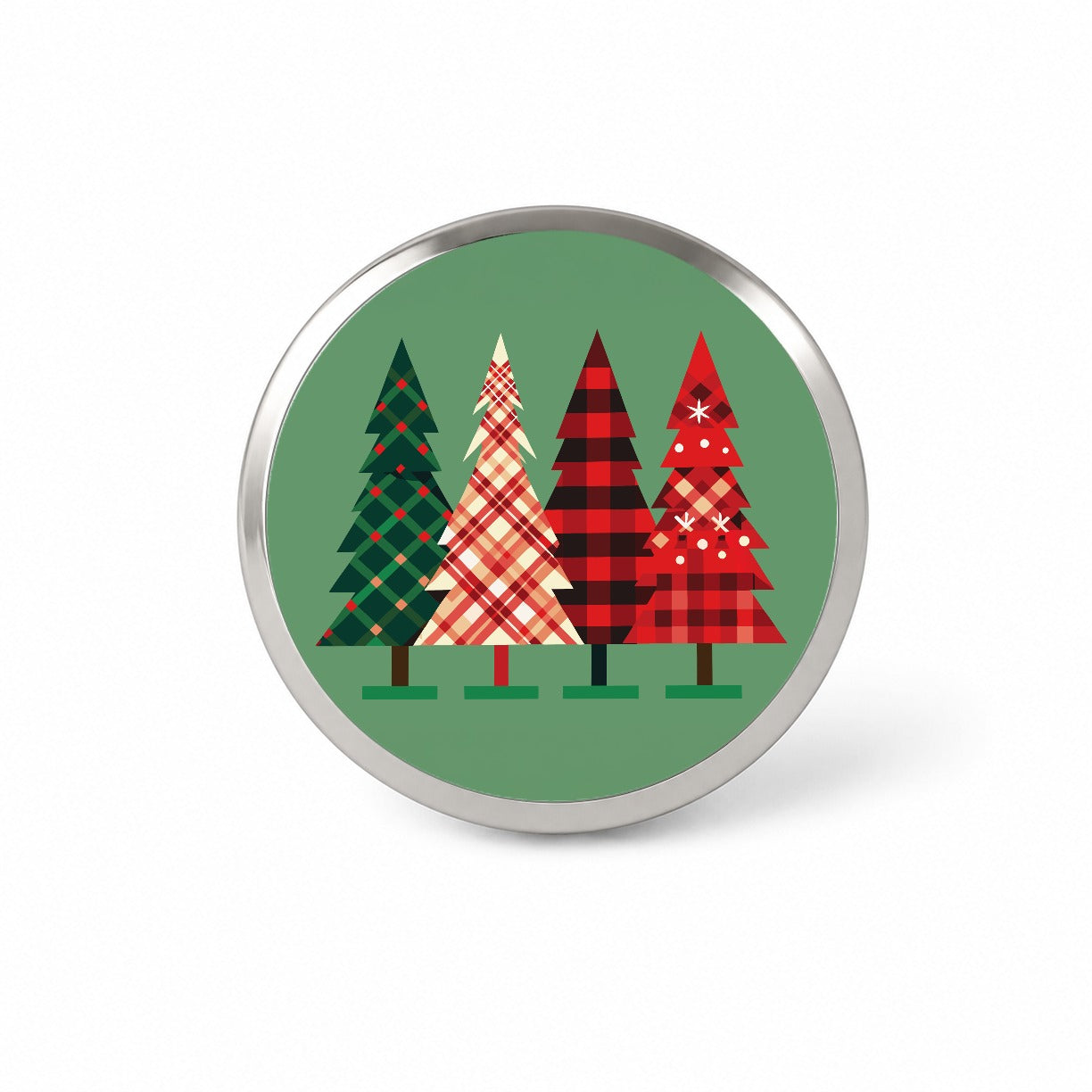 Christmas Trees Plaid Modern Cute Novelty Hat Backpack Lapel Pin