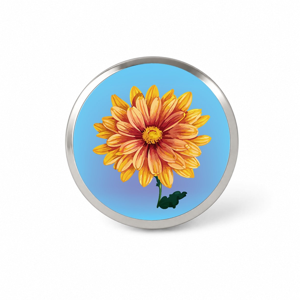 Chrysanthemum Mum Flower Yellow Watercolor Novelty Hat Backpack Lapel Pin