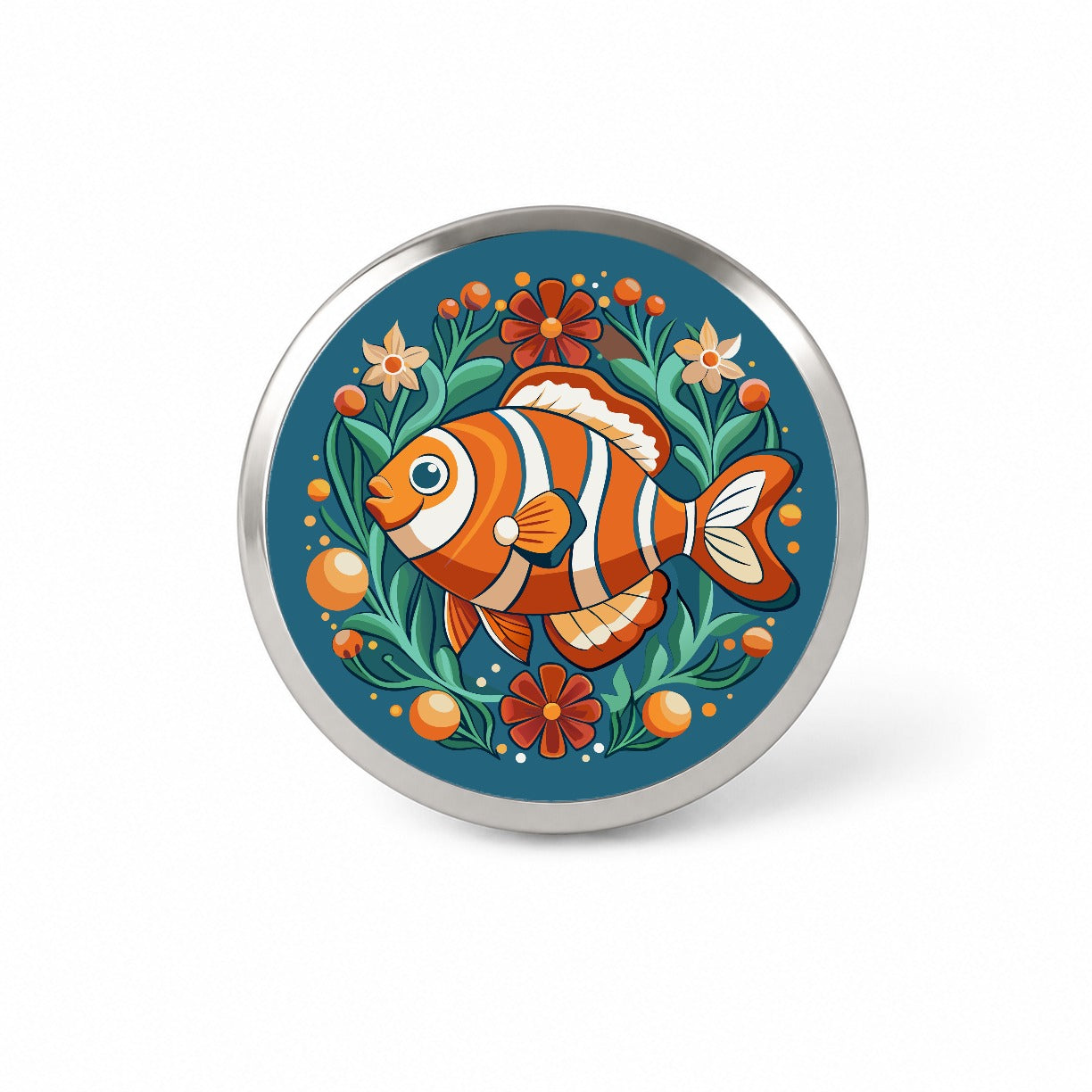 Clownfish Floral Flowers Novelty Hat Backpack Lapel Pin