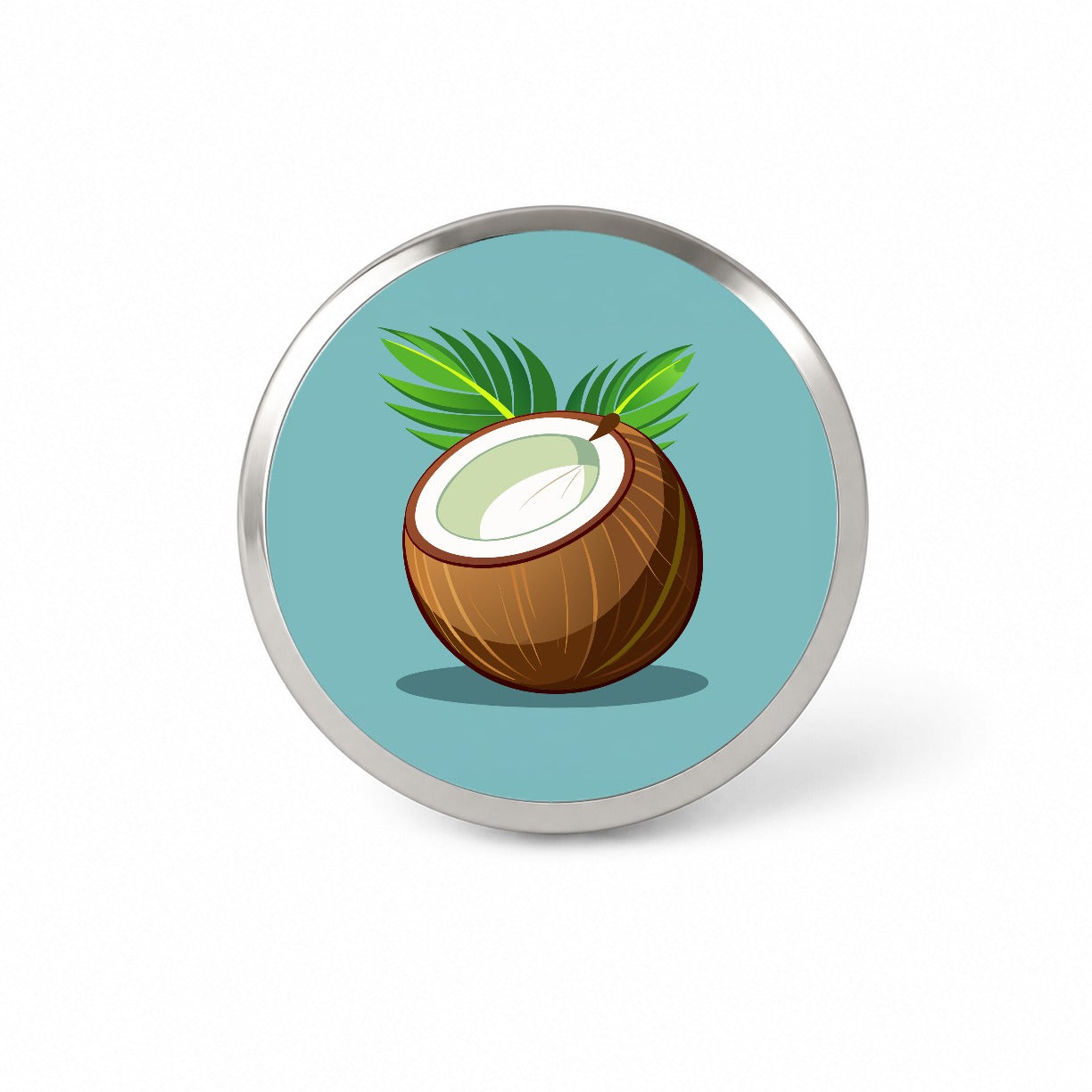 Coconut with Leaves Tropical Fruit Novelty Hat Backpack Lapel Pin