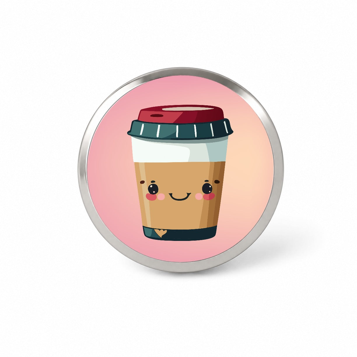 Coffee Travel Mug Smiling Novelty Hat Backpack Lapel Pin