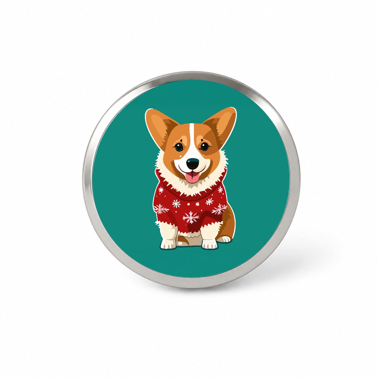 Corgi Wearing Christmas Sweater Novelty Hat Backpack Lapel Pin
