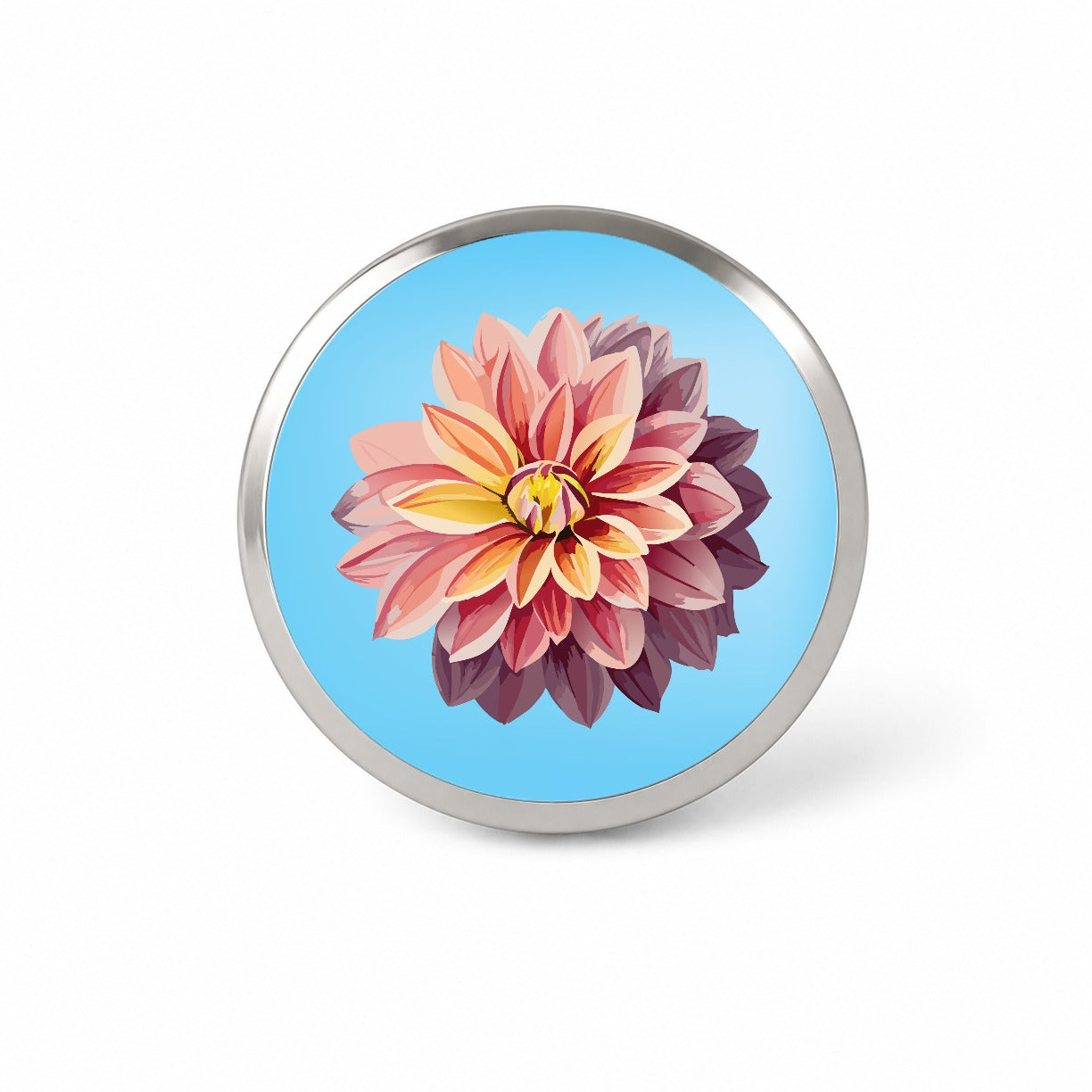 Dahlia Flower Watercolor Novelty Hat Backpack Lapel Pin