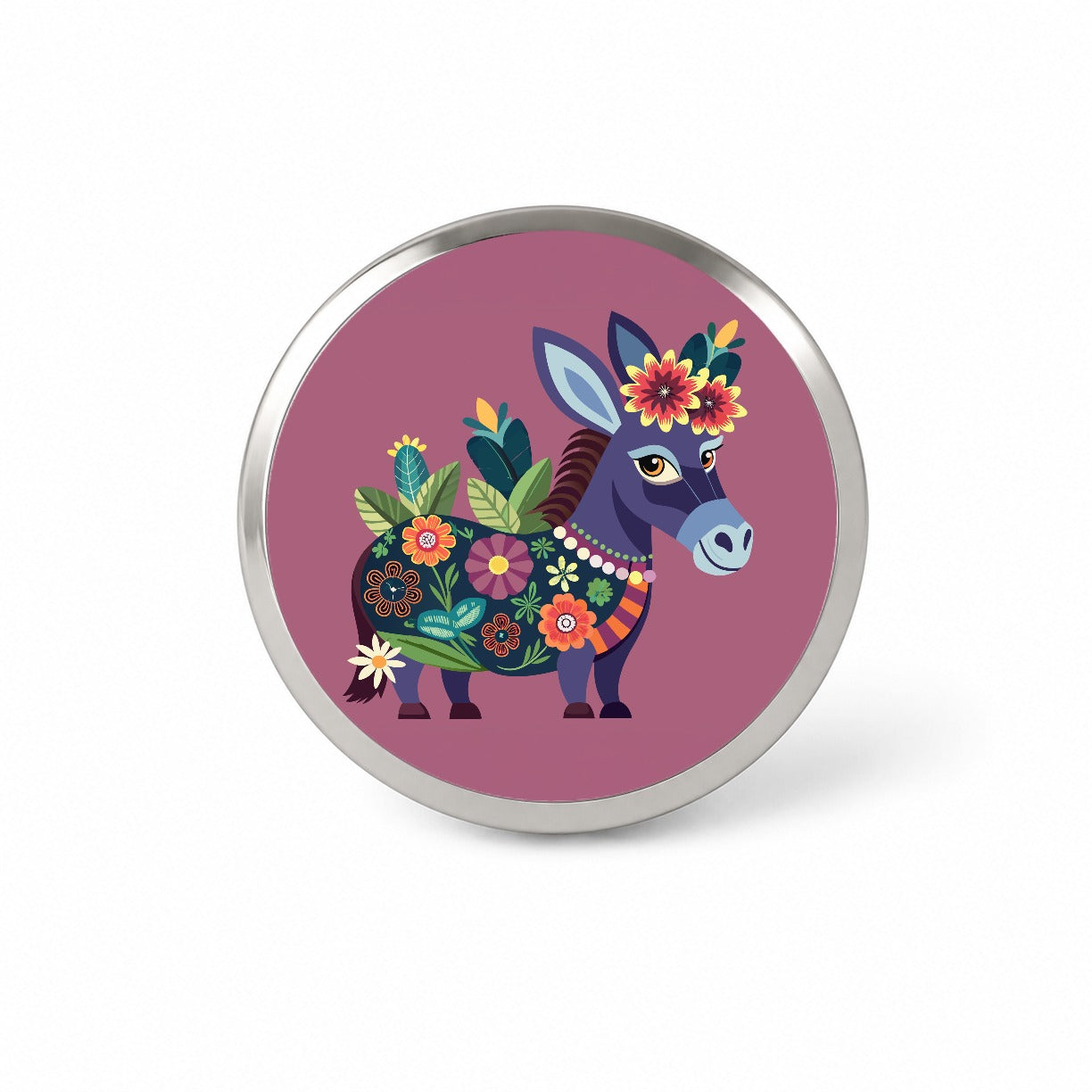 Donkey Floral Flowers Novelty Hat Backpack Lapel Pin