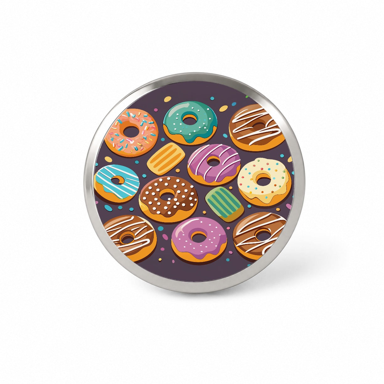 Donuts Scattered Novelty Hat Backpack Lapel Pin