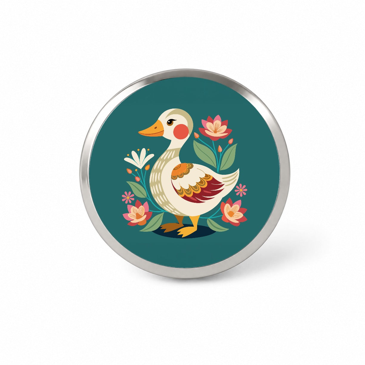 Duck Floral Flowers Novelty Hat Backpack Lapel Pin