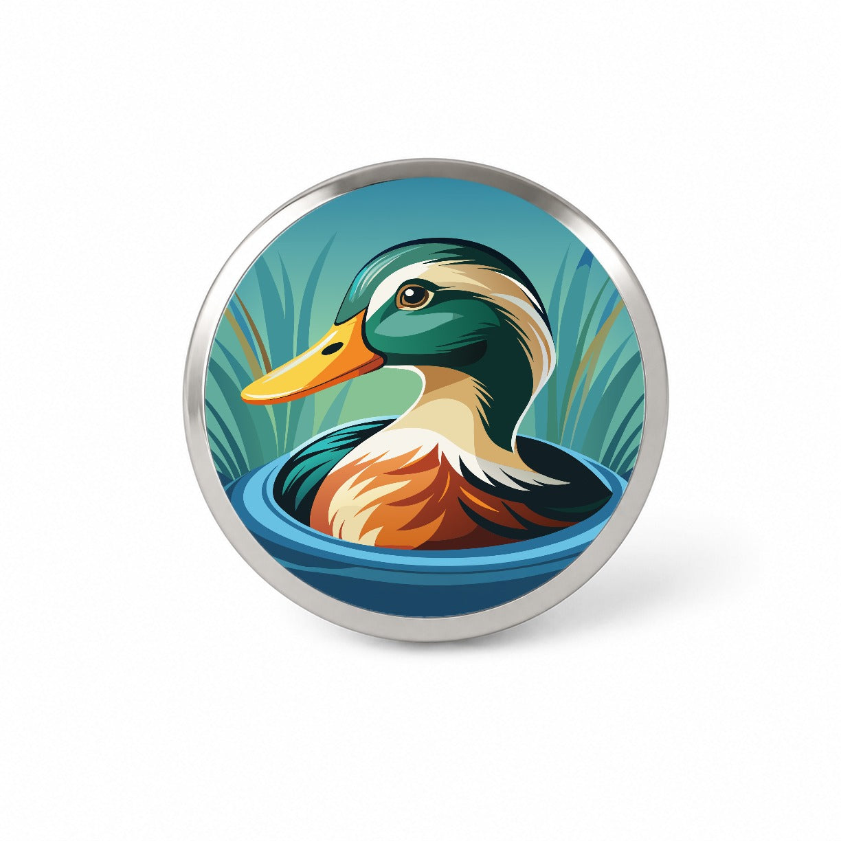Duck in Water Elegant Novelty Hat Backpack Lapel Pin