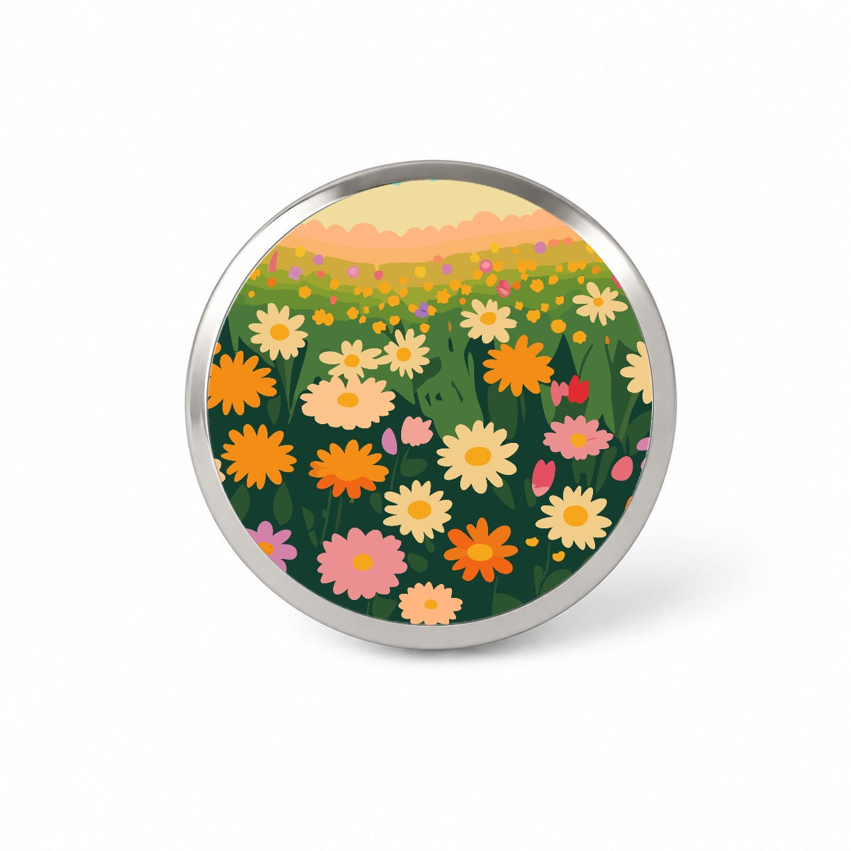Flowers in Meadow Floral Novelty Hat Backpack Lapel Pin
