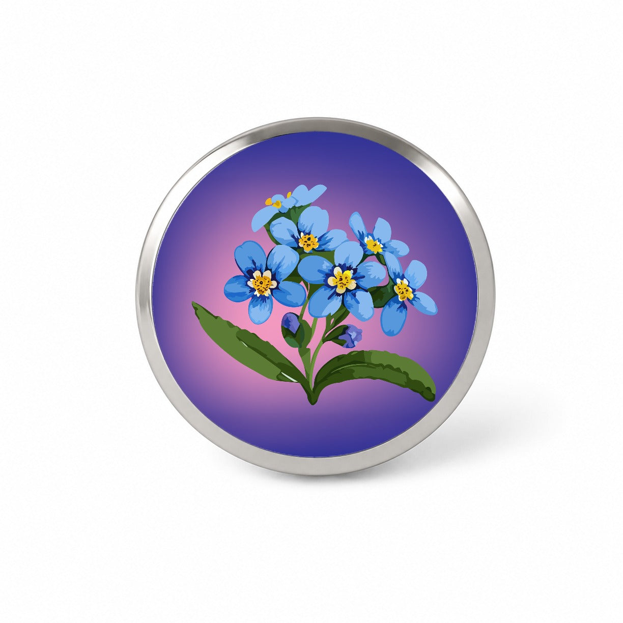Forget Me Not Flowers Blue Watercolor Novelty Hat Backpack Lapel Pin
