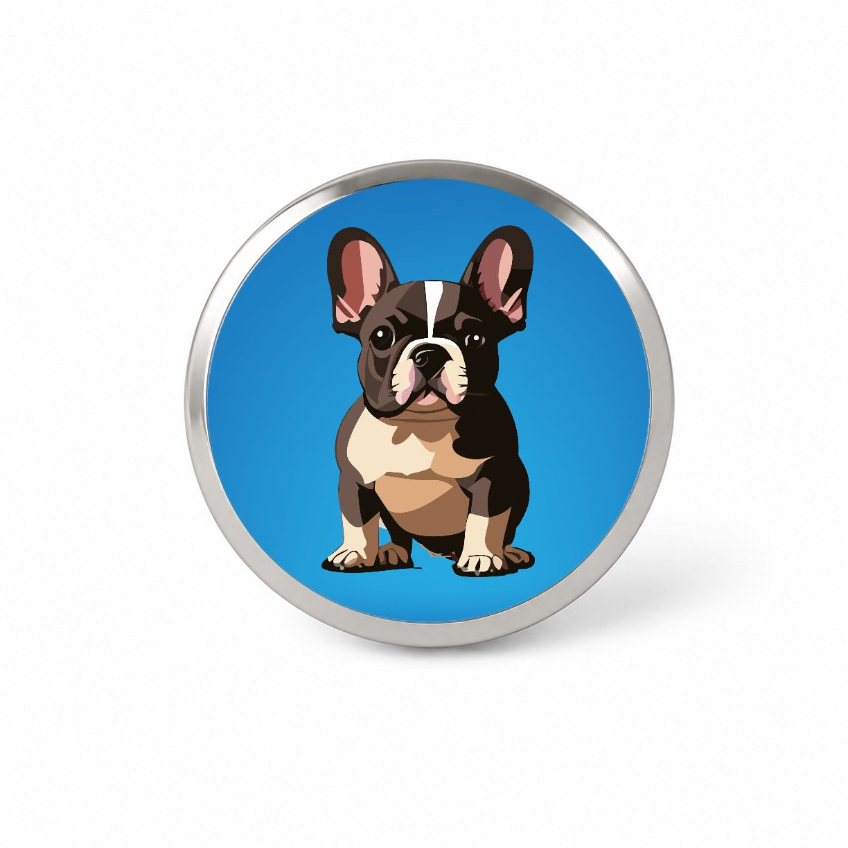 French Bulldog Dog Sitting Novelty Hat Backpack Lapel Pin