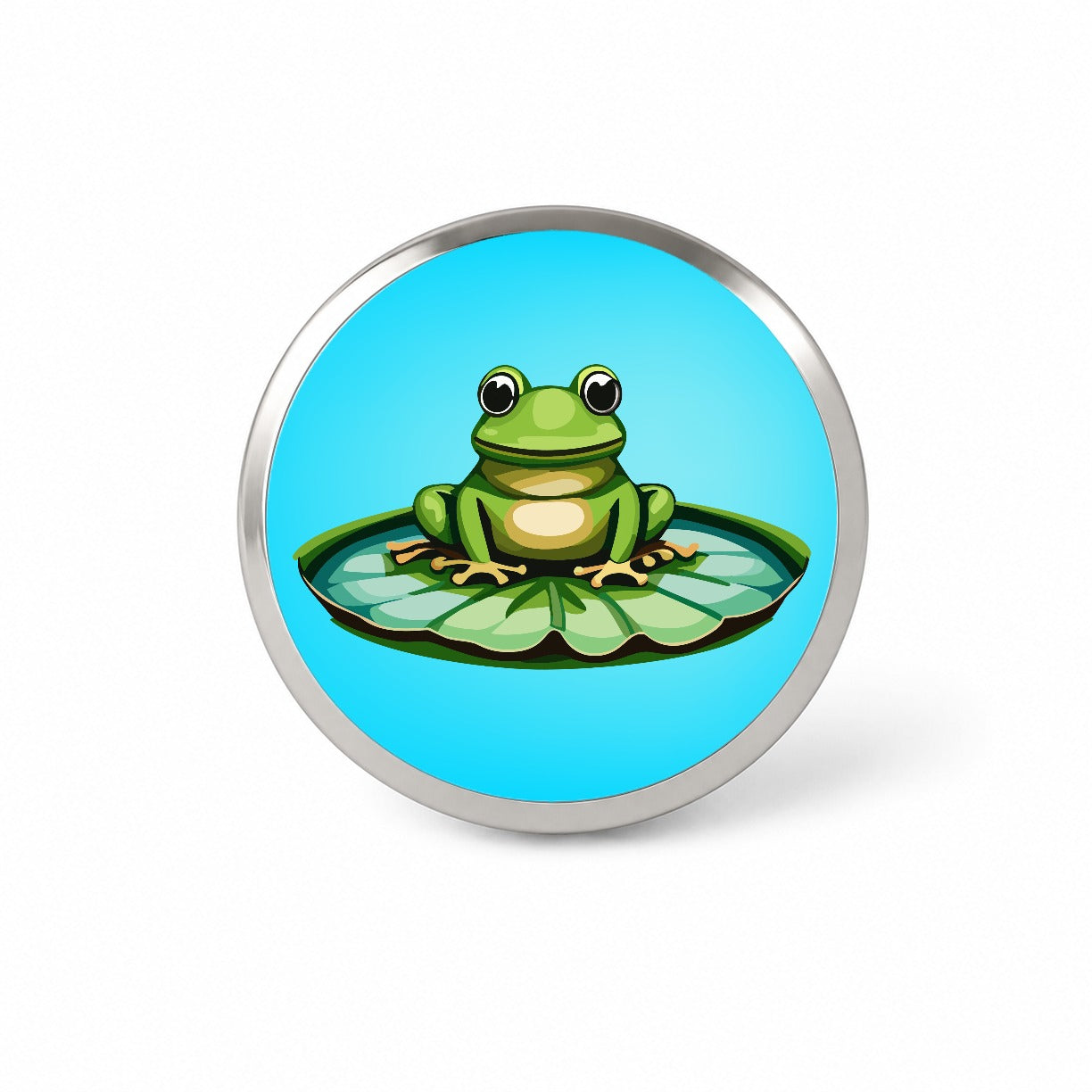 Frog on LiIy Pad Novelty Hat Backpack Lapel Pin