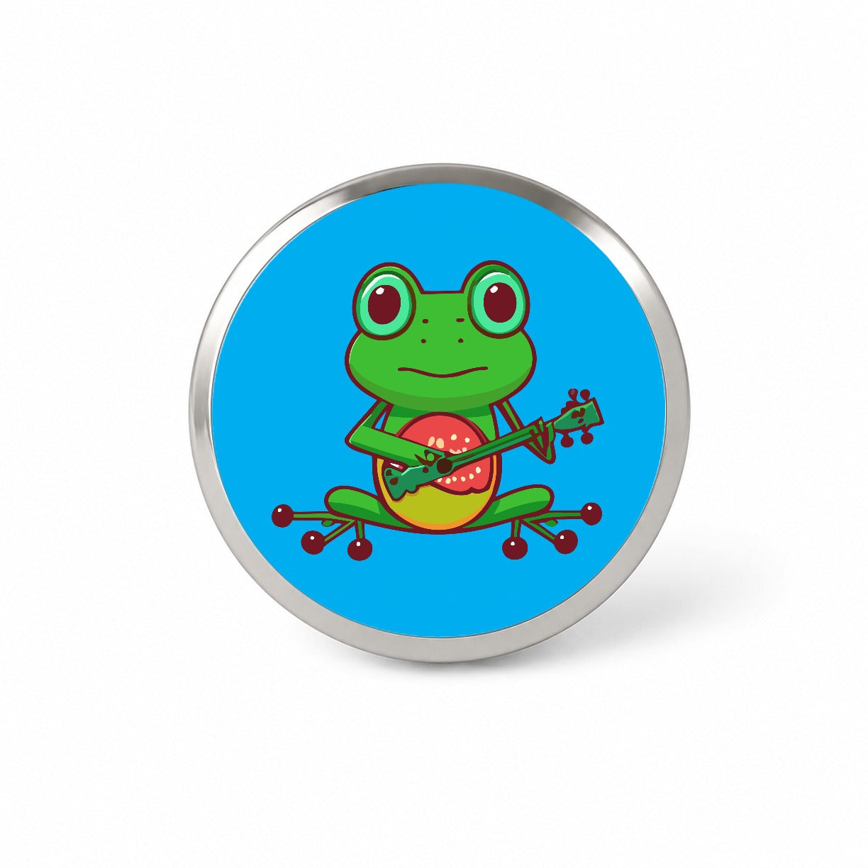 Frog Playing Banjo Guitar Music Funny Novelty Hat Backpack Lapel Pin