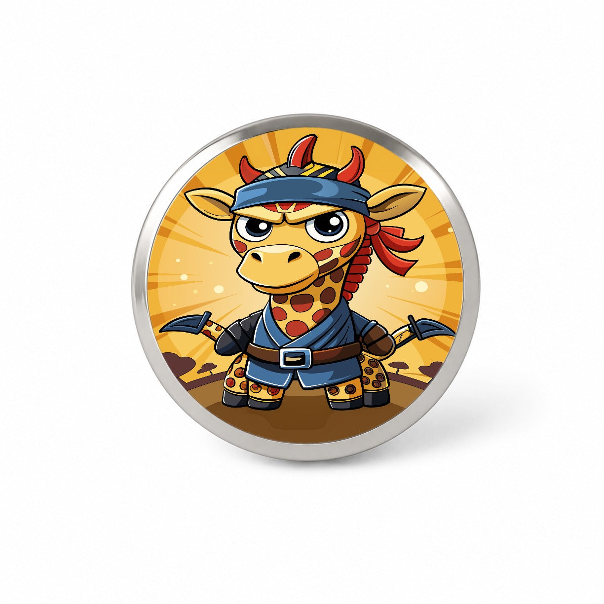 Giraffe Ninja Funny Novelty Hat Backpack Lapel Pin