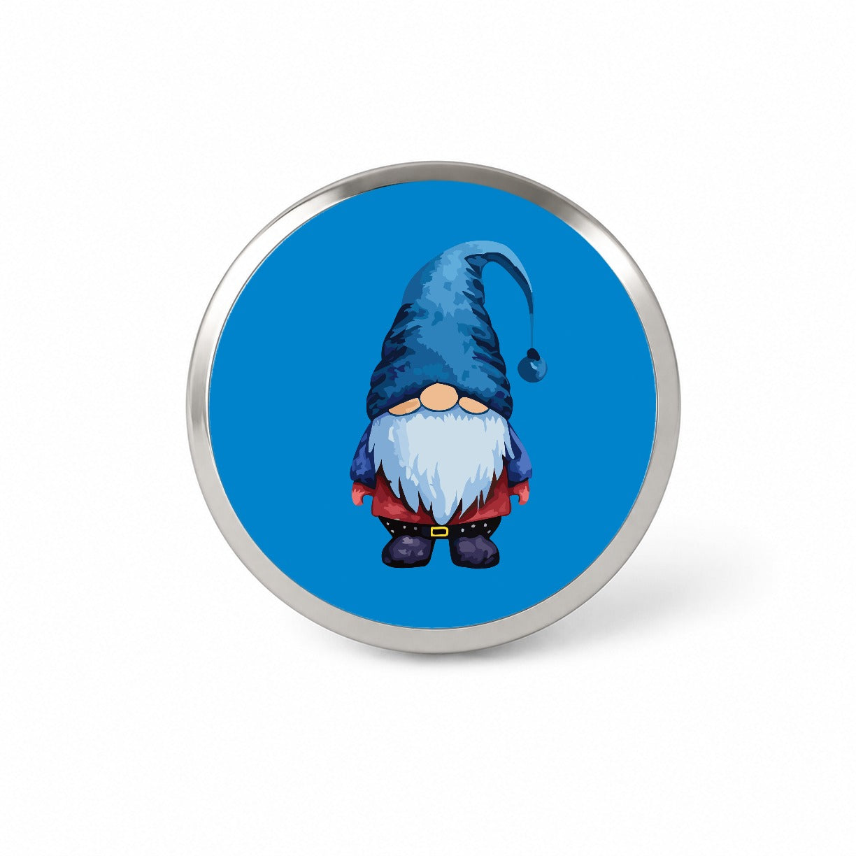 Gnome Standing Blue Hat Novelty Hat Backpack Lapel Pin