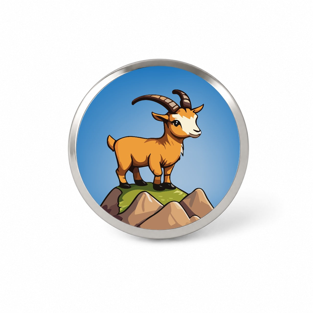Goat Mountain Cute Novelty Hat Backpack Lapel Pin