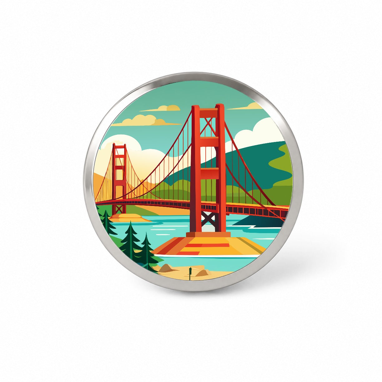 Golden Gate Bridge San Francisco Travel Novelty Hat Backpack Lapel Pin