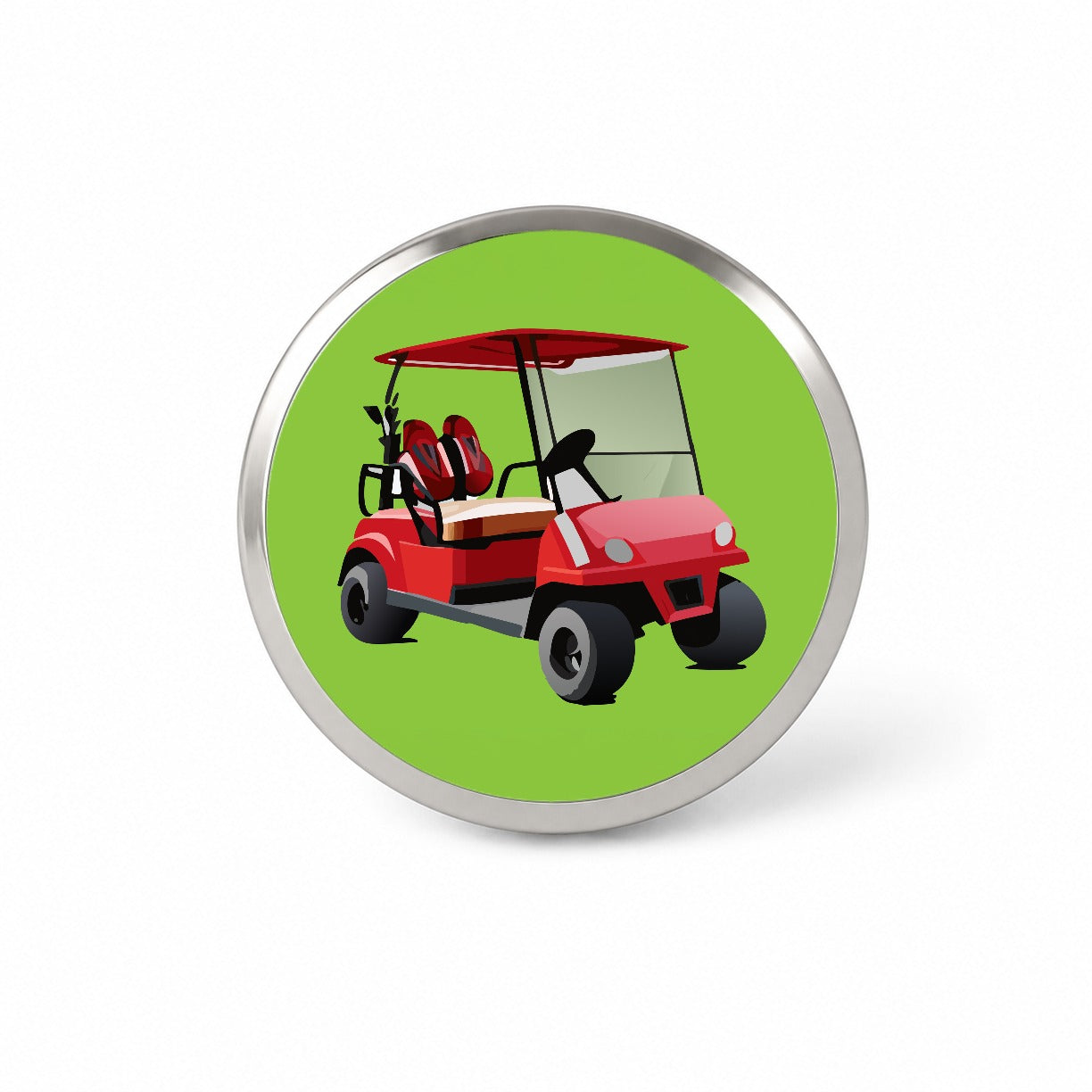 Golf Cart Red Golfing Sport Novelty Hat Backpack Lapel Pin