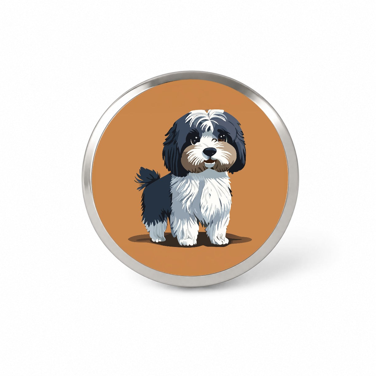 Havanese Dog Standing Novelty Hat Backpack Lapel Pin