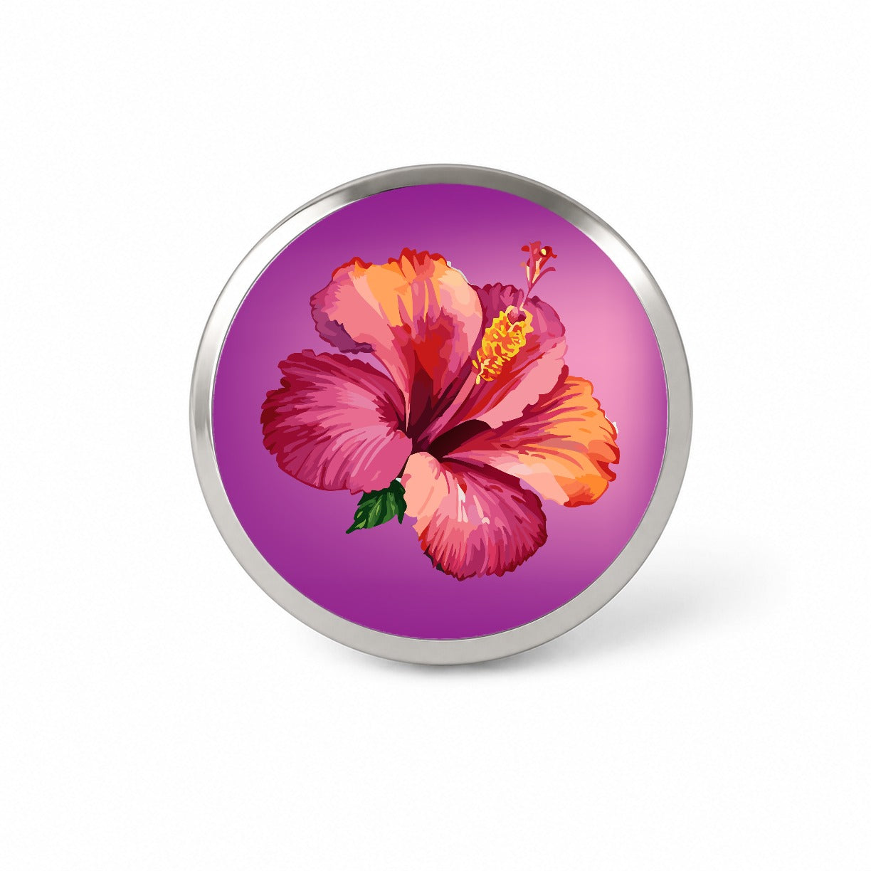 Hibiscus Flower Tropical Watercolor Novelty Hat Backpack Lapel Pin