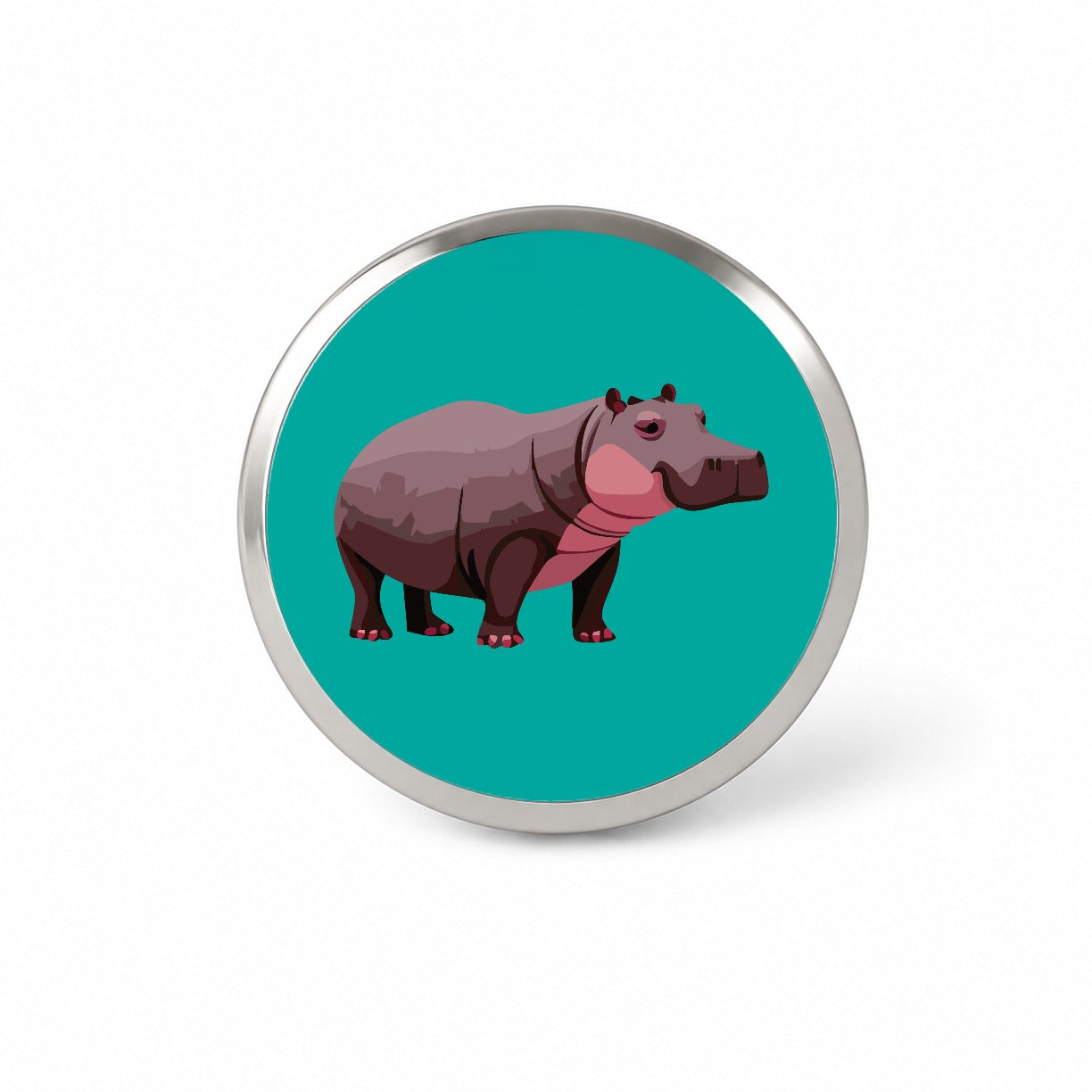 Hippopotamus Standing Novelty Hat Backpack Lapel Pin