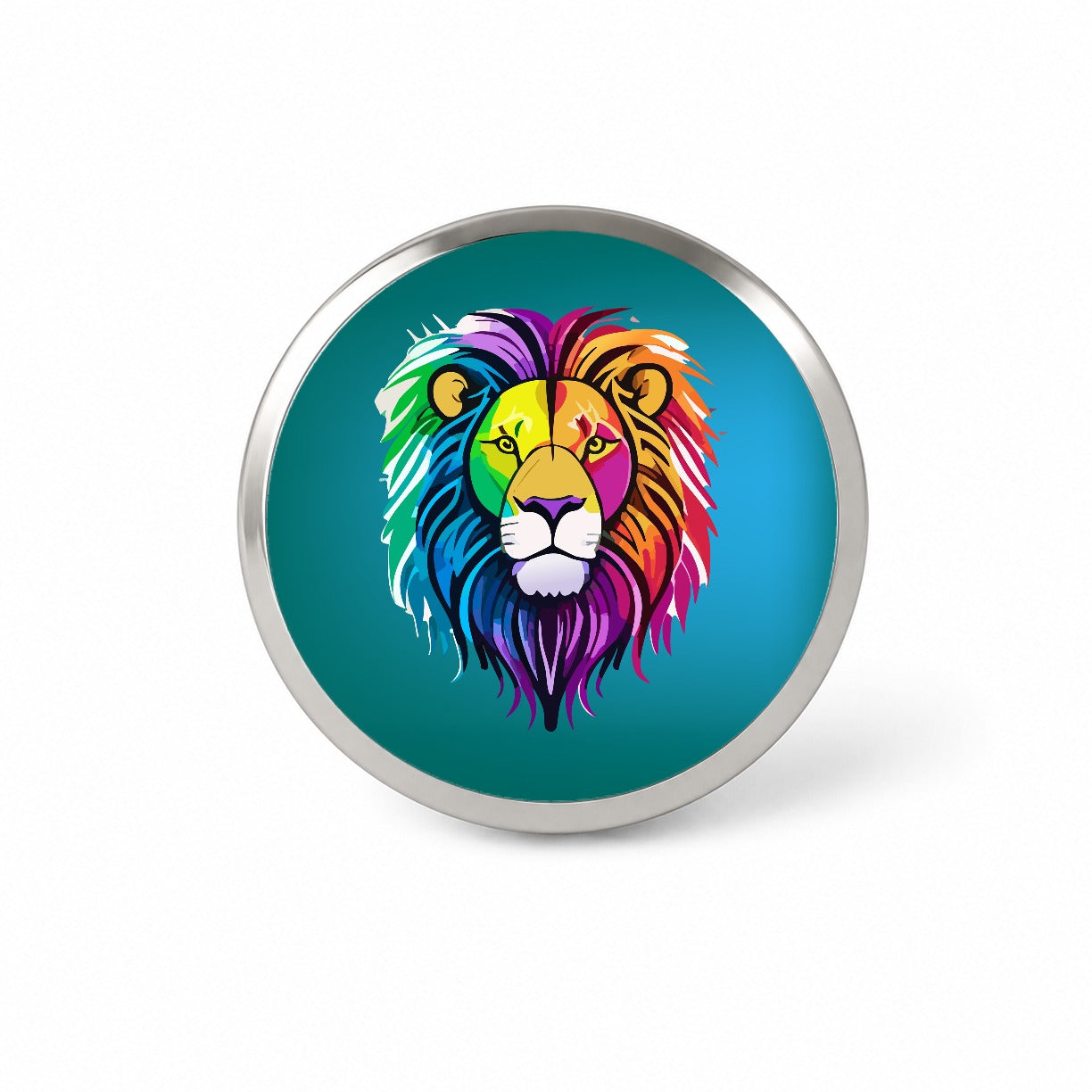 Lion Head Colorful Novelty Hat Backpack Lapel Pin