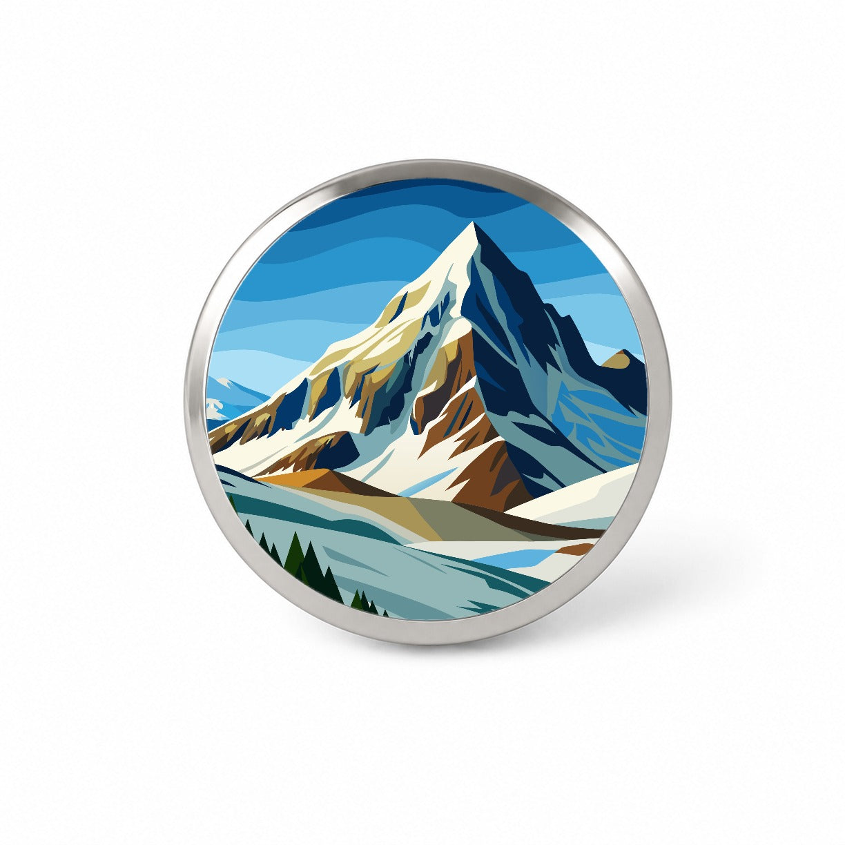 Mountain Slope Rugged Novelty Hat Backpack Lapel Pin