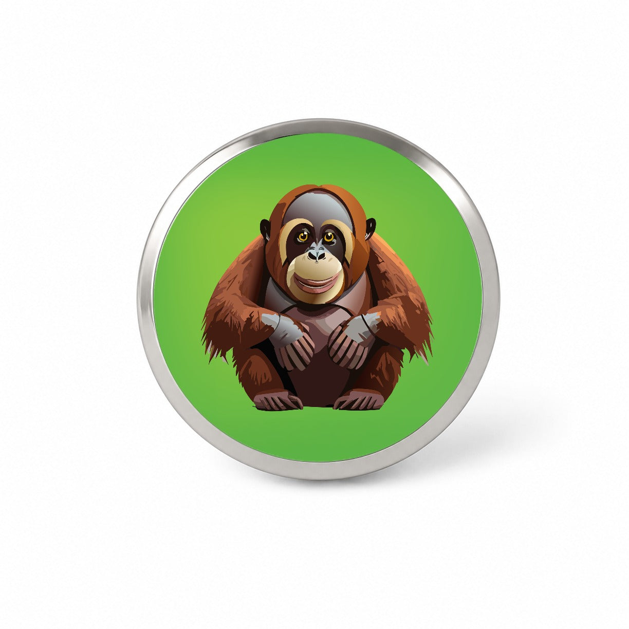 Orangutan Great Ape Sitting Novelty Hat Backpack Lapel Pin