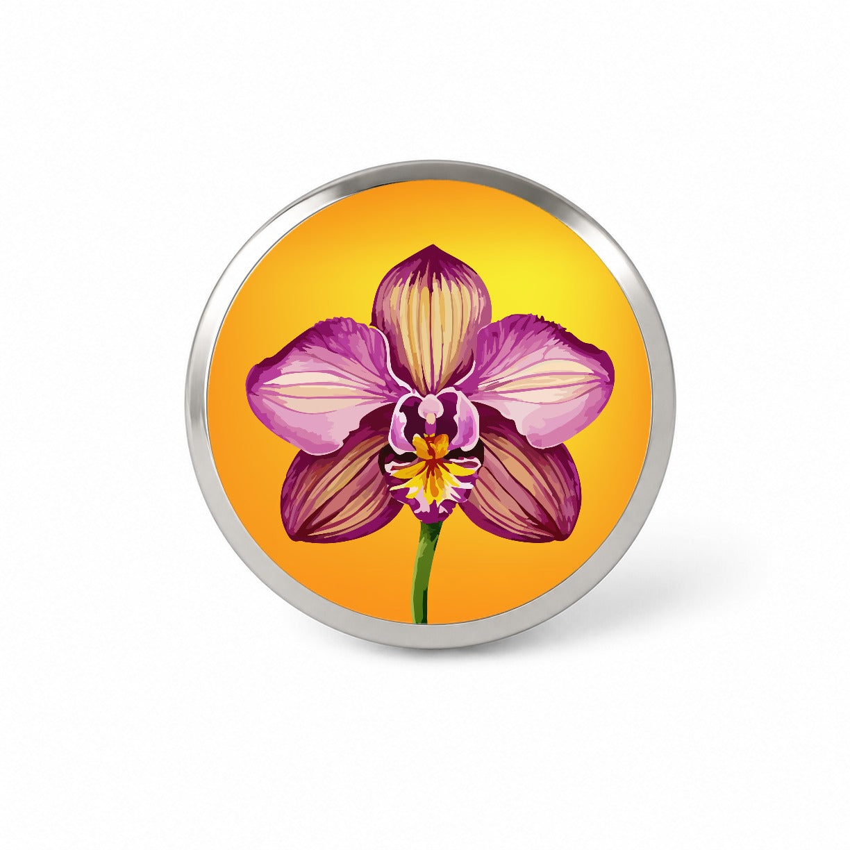Orchid Flower Watercolor Novelty Hat Backpack Lapel Pin