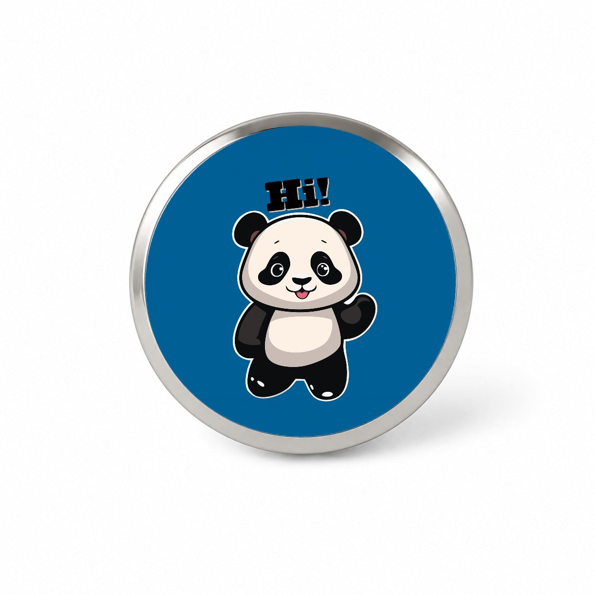 Panda Waving Hi Hello Greetings Friend Novelty Hat Backpack Lapel Pin