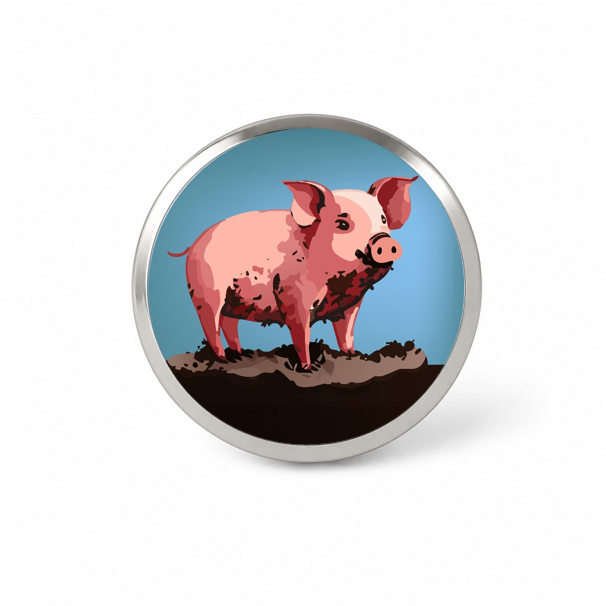 Pig in Mud Novelty Hat Backpack Lapel Pin