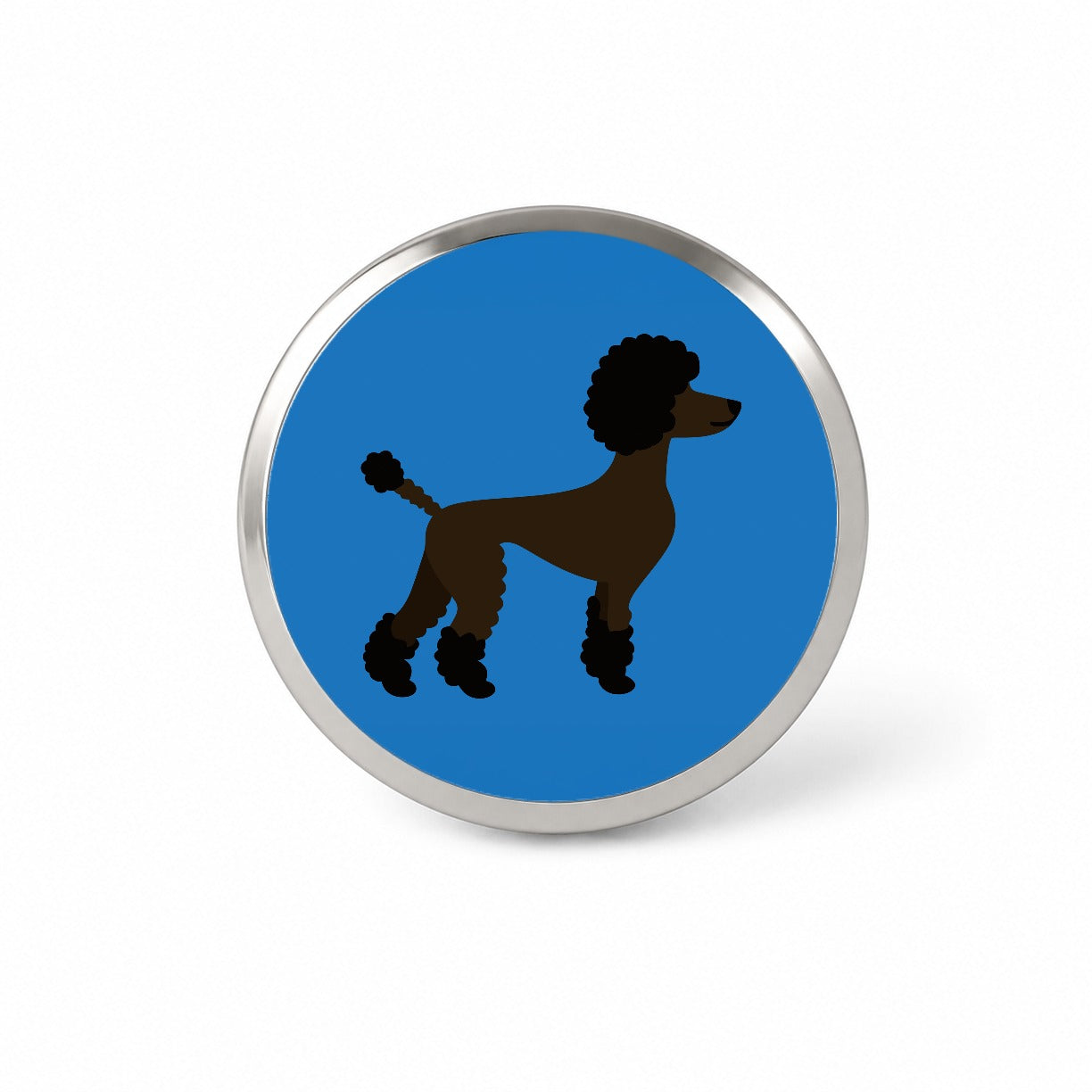 Poodle Silhouette Profile Dog Novelty Hat Backpack Lapel Pin