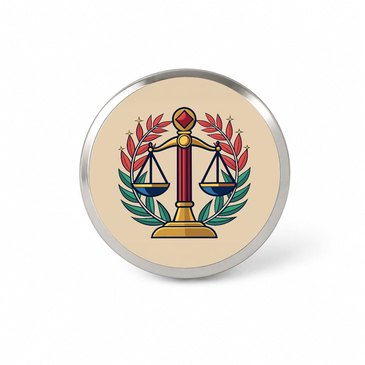 Scales of Justice Novelty Hat Backpack Lapel Pin