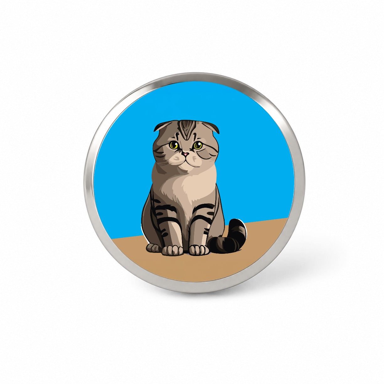 Scottish Fold Cat Sitting Novelty Hat Backpack Lapel Pin