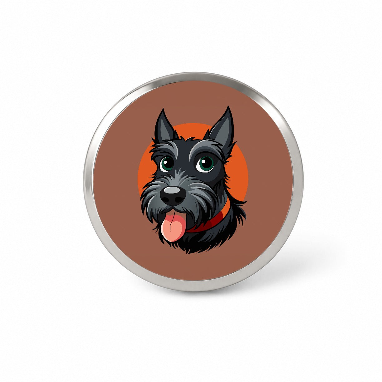 Scottish Terrier Scottie Sticking Out Tongue Novelty Hat Backpack Lapel Pin