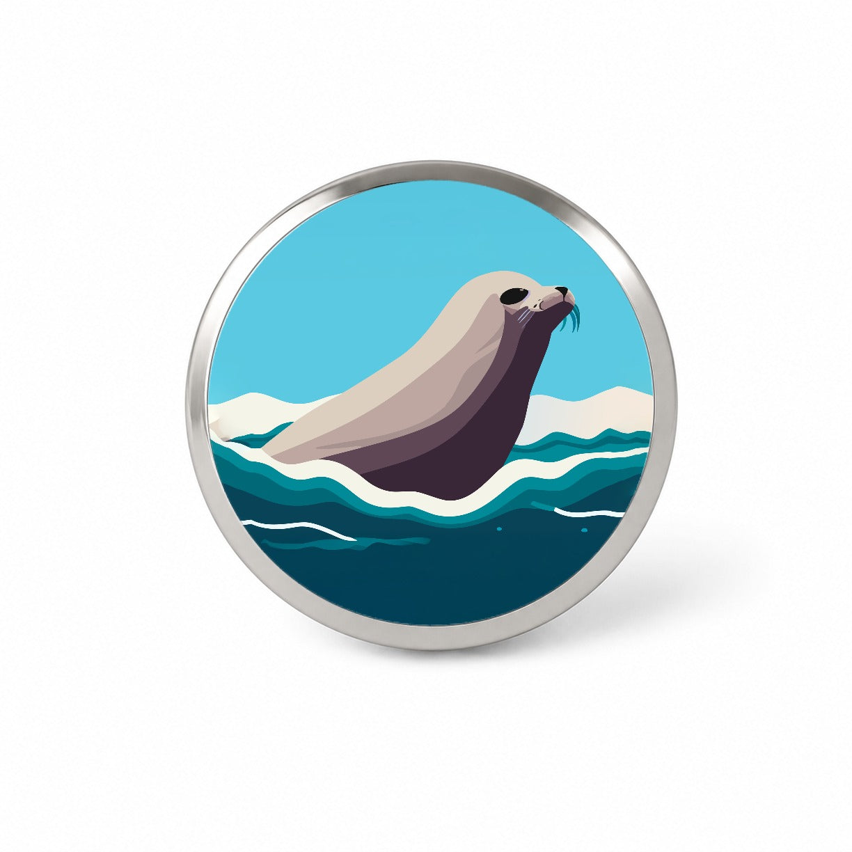 Seal Swimming in Ocean Sea Novelty Hat Backpack Lapel Pin