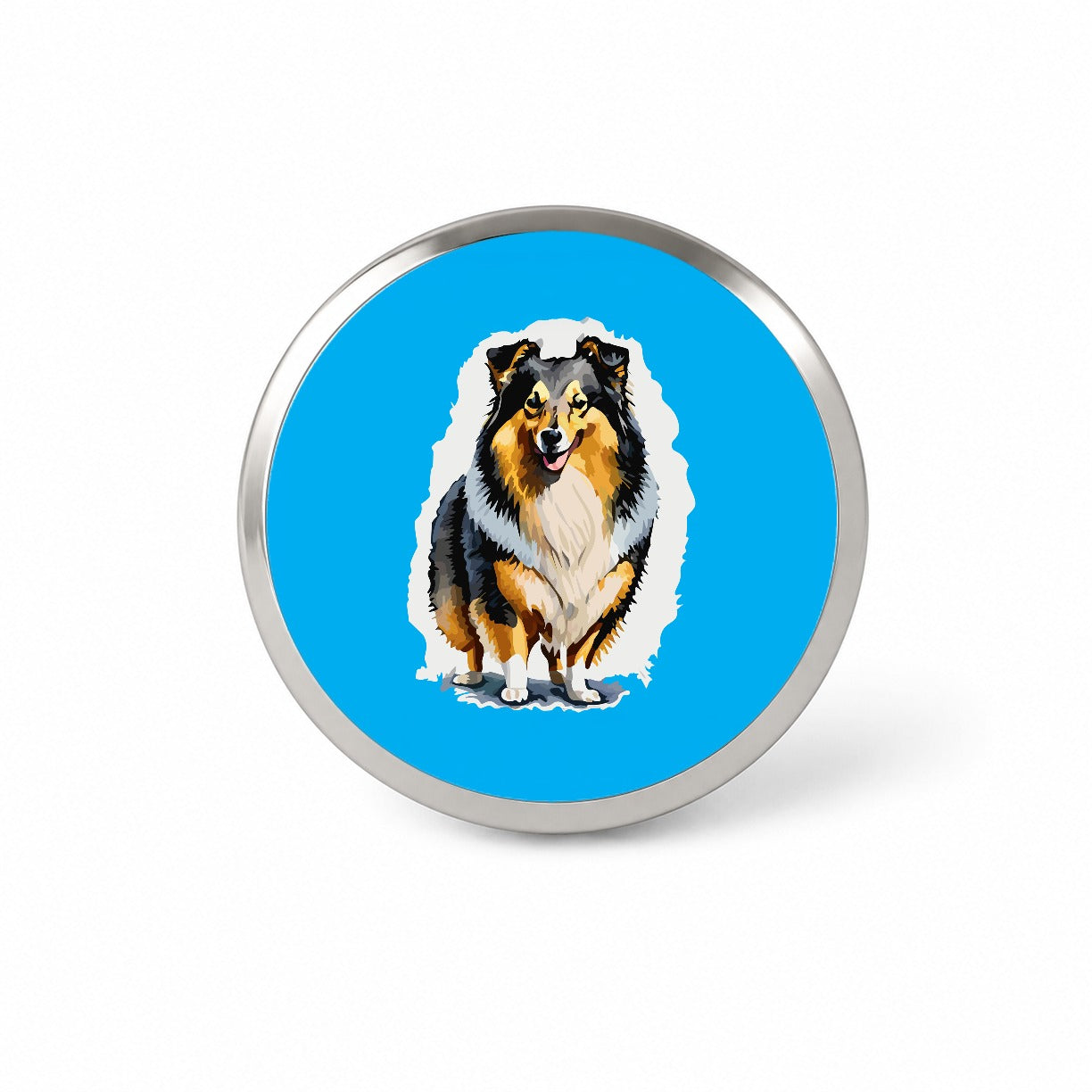 Shetland Sheepdog Standing Novelty Hat Backpack Lapel Pin