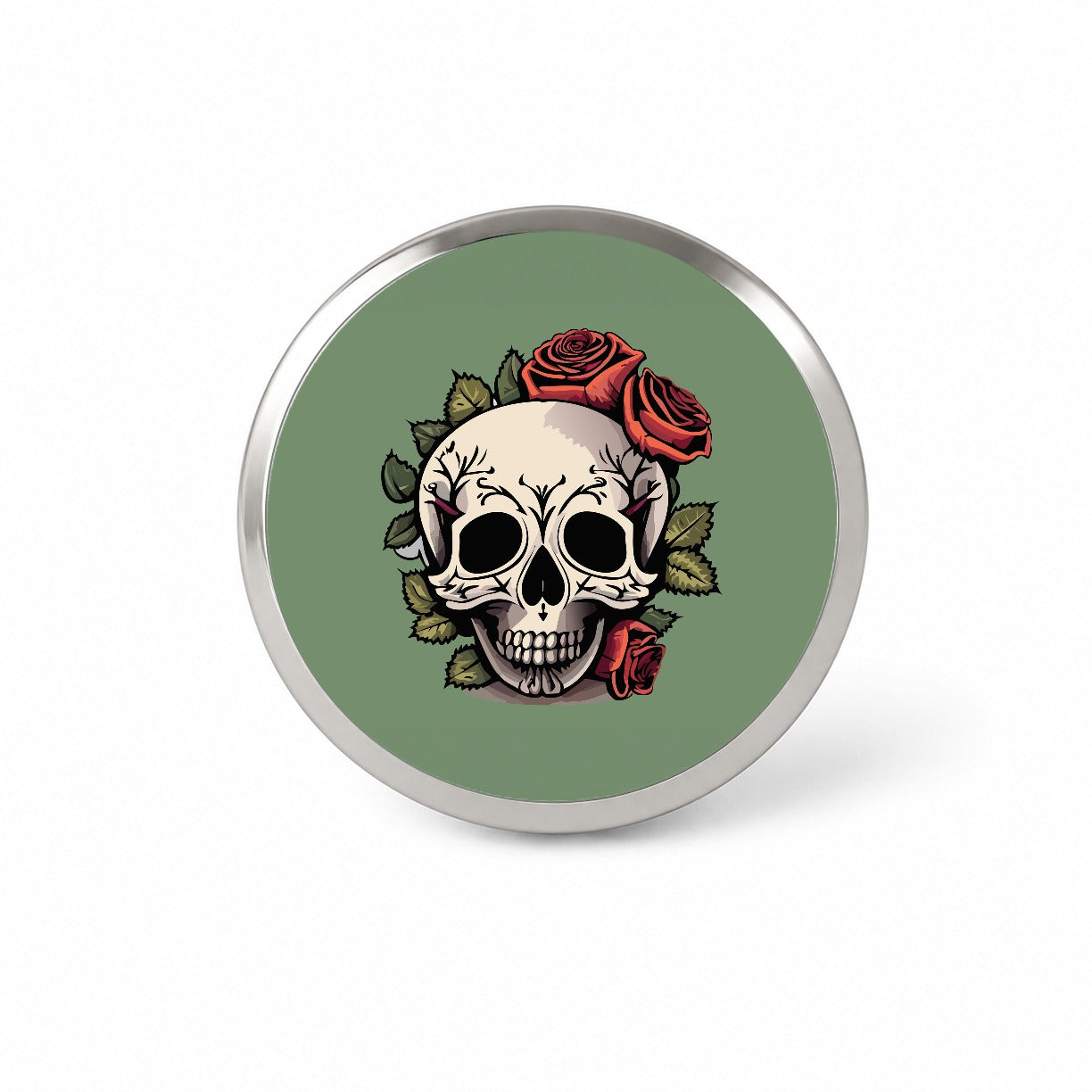 Skull and Roses Novelty Hat Backpack Lapel Pin