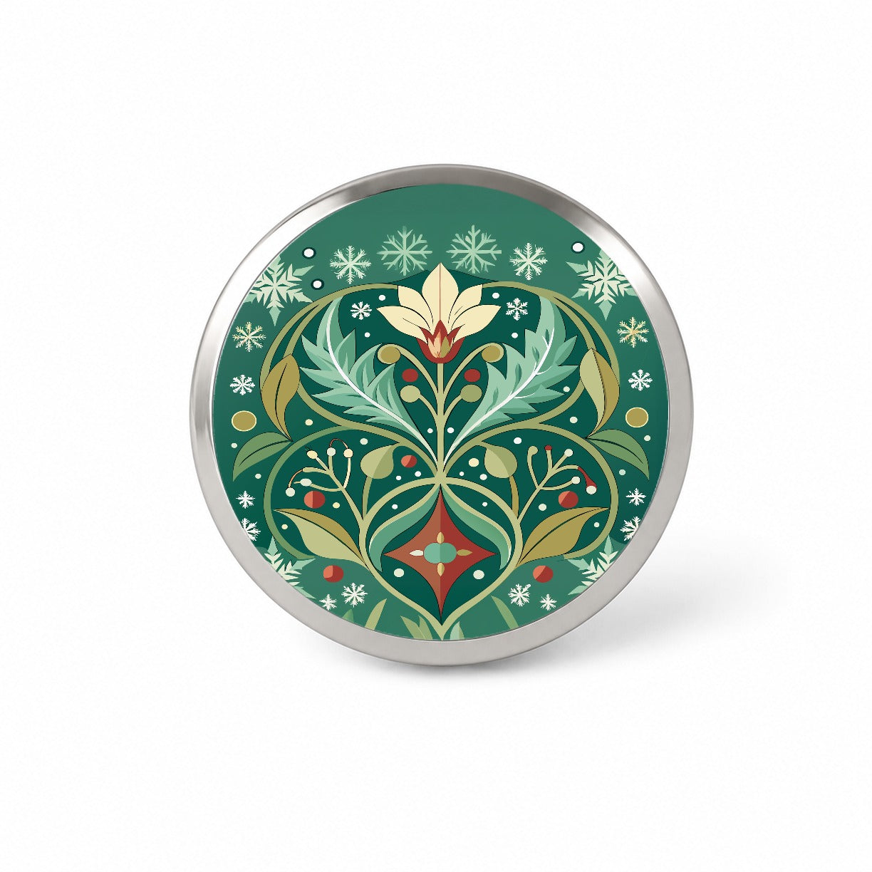 Snowflakes Winter Art Nouveau Novelty Hat Backpack Lapel Pin
