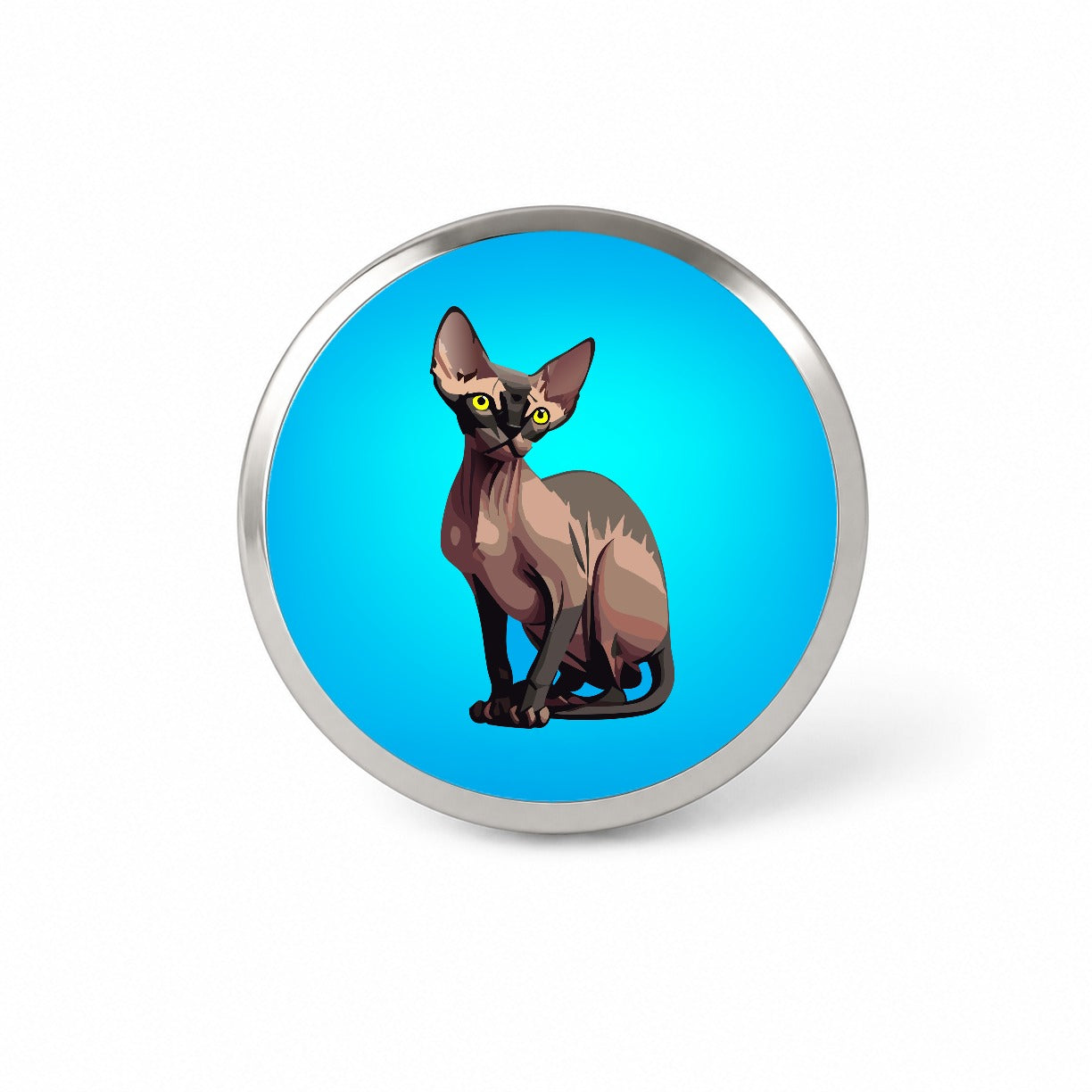 Sphynx Cat Sitting Novelty Hat Backpack Lapel Pin