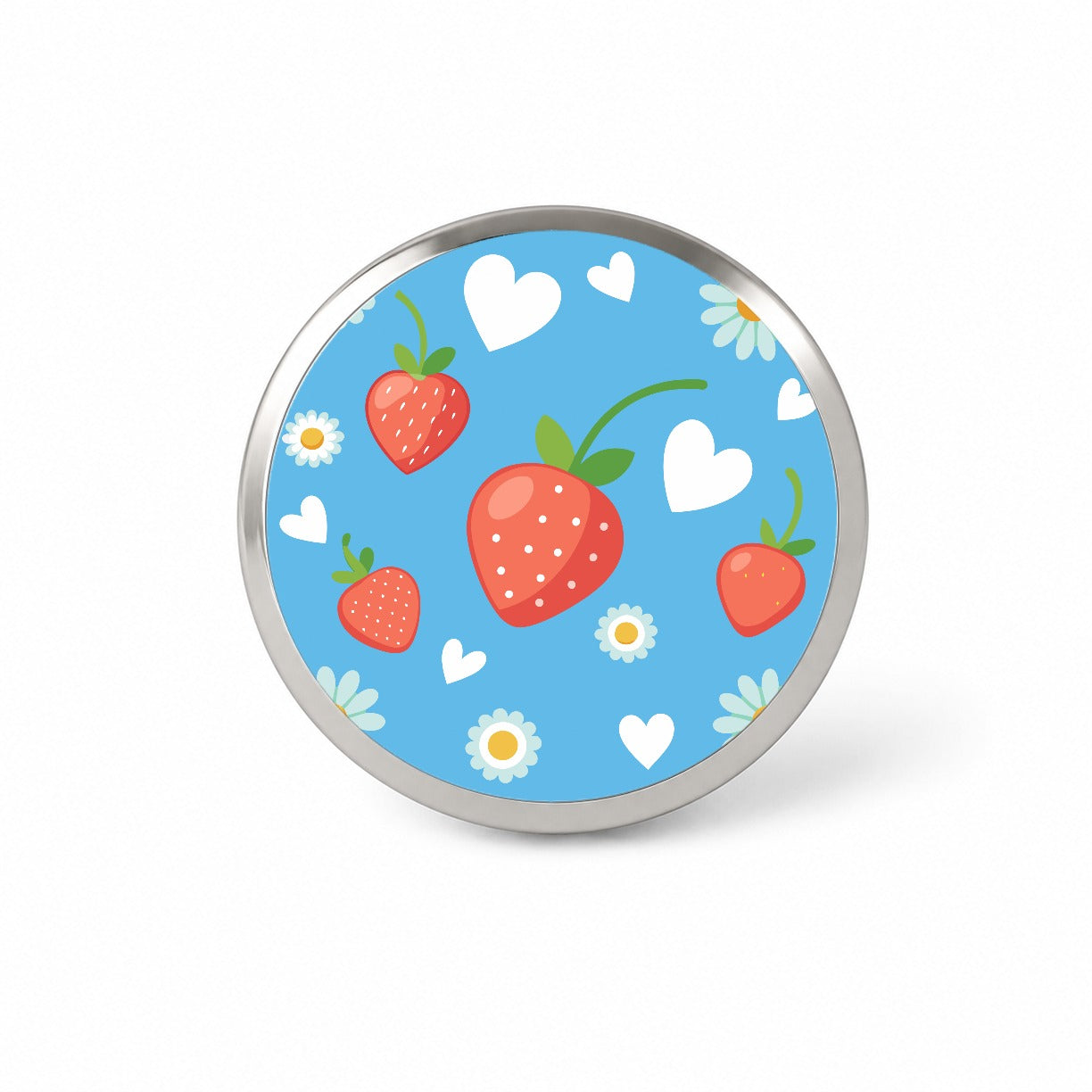 Strawberries Daisies Strawberry Daisy Hearts Novelty Hat Backpack Lapel Pin